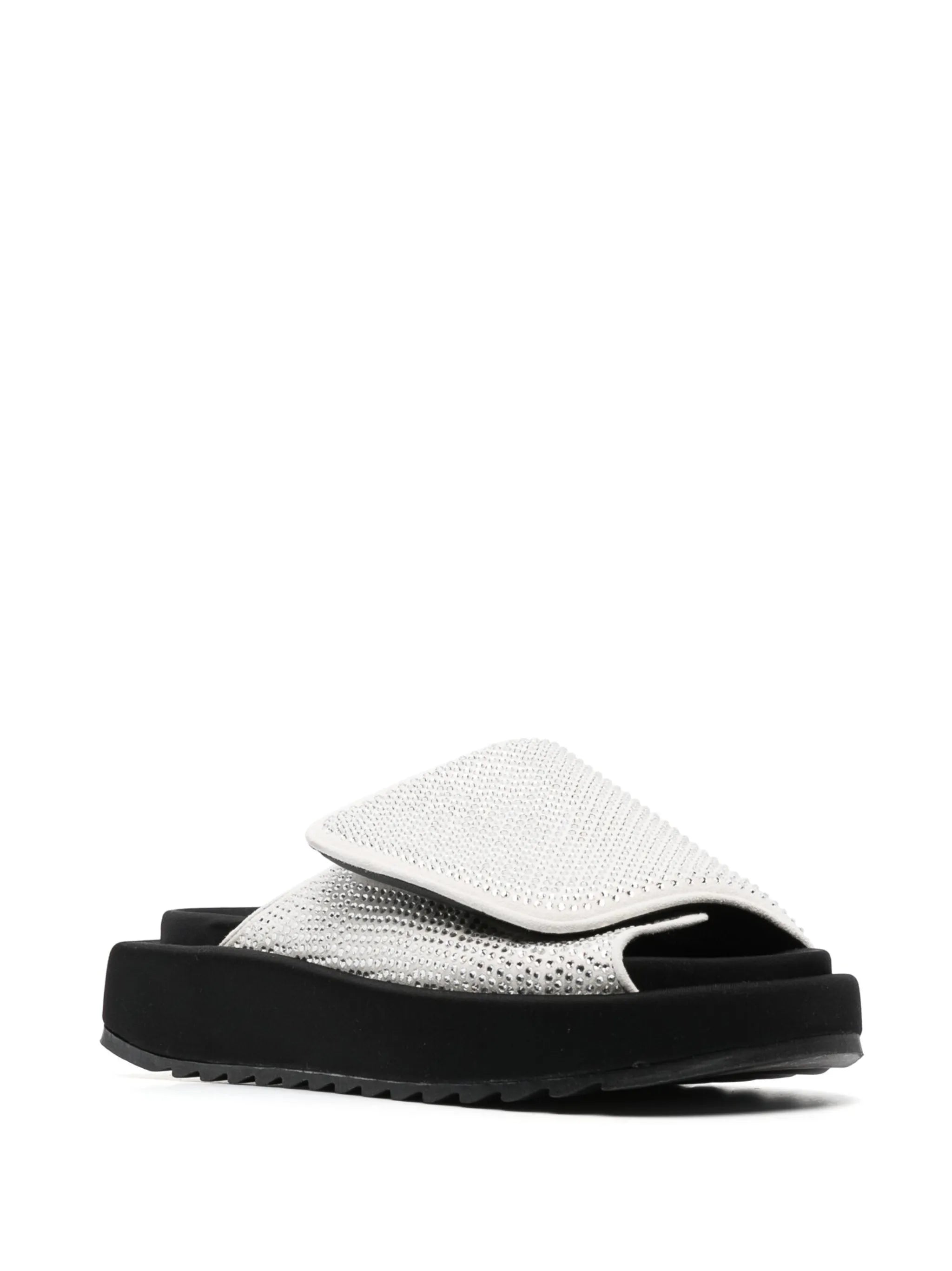 Gia 3 crystal-embellished leather slides