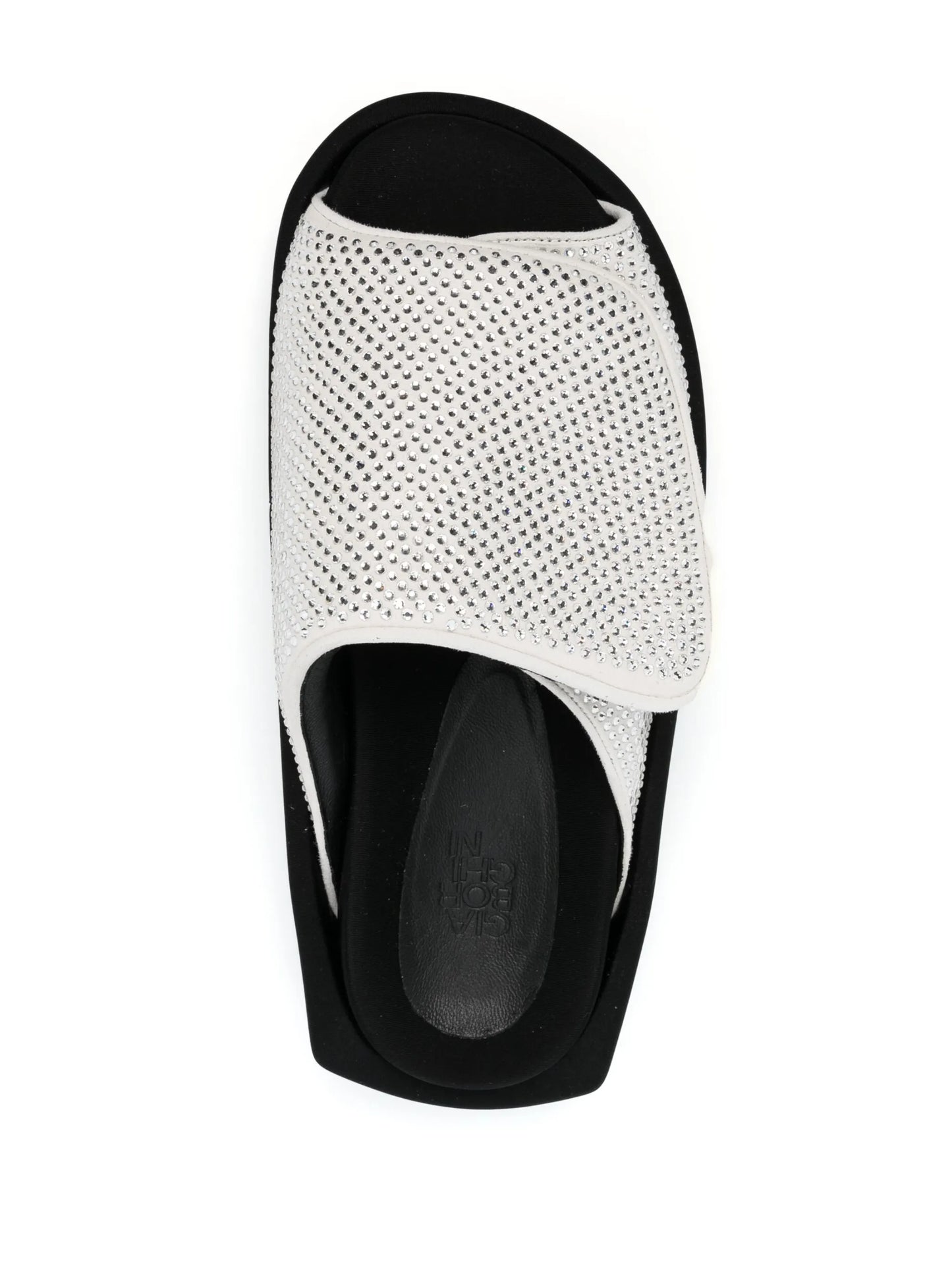 Gia 3 crystal-embellished leather slides