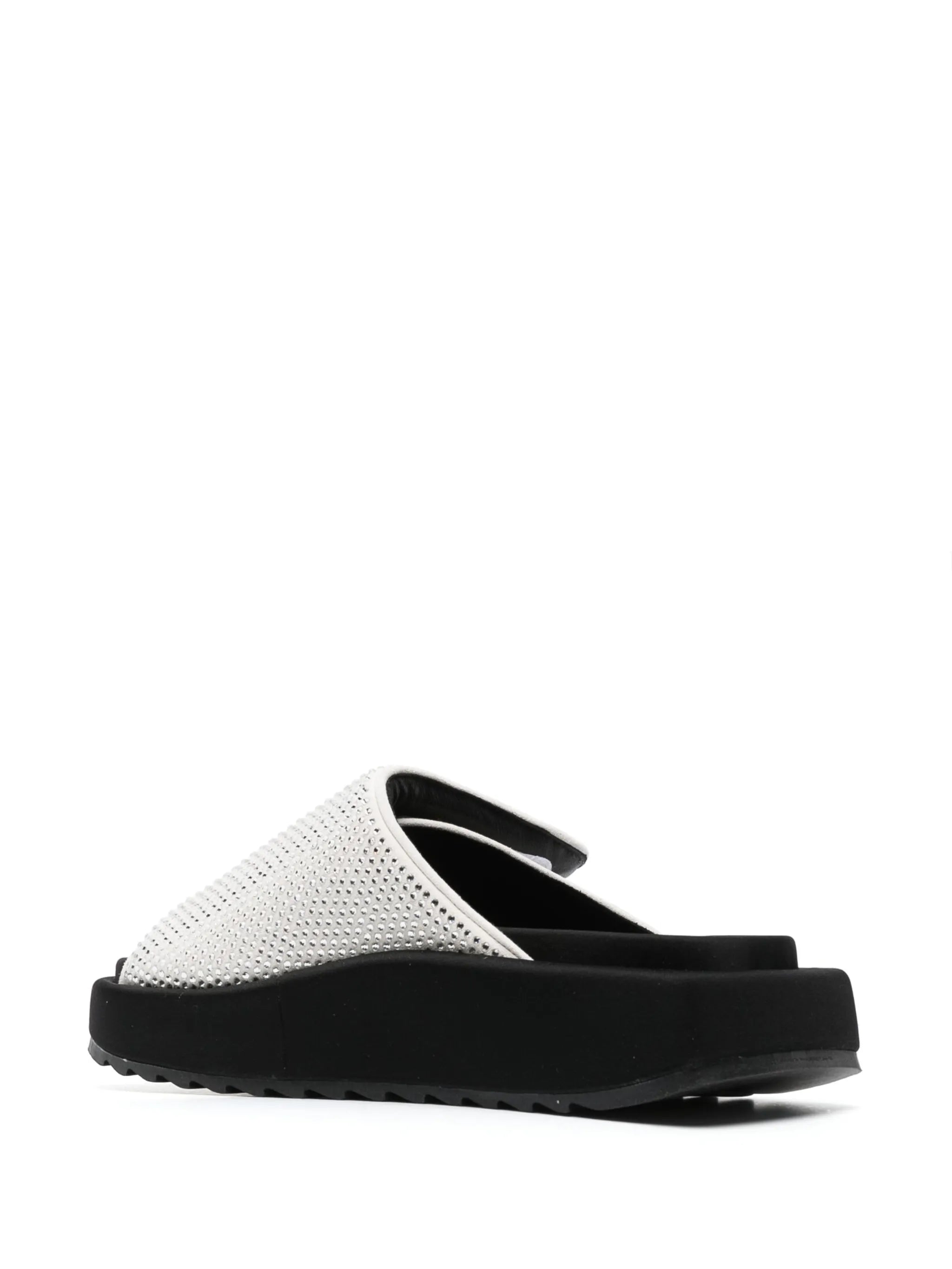 Gia 3 crystal-embellished leather slides