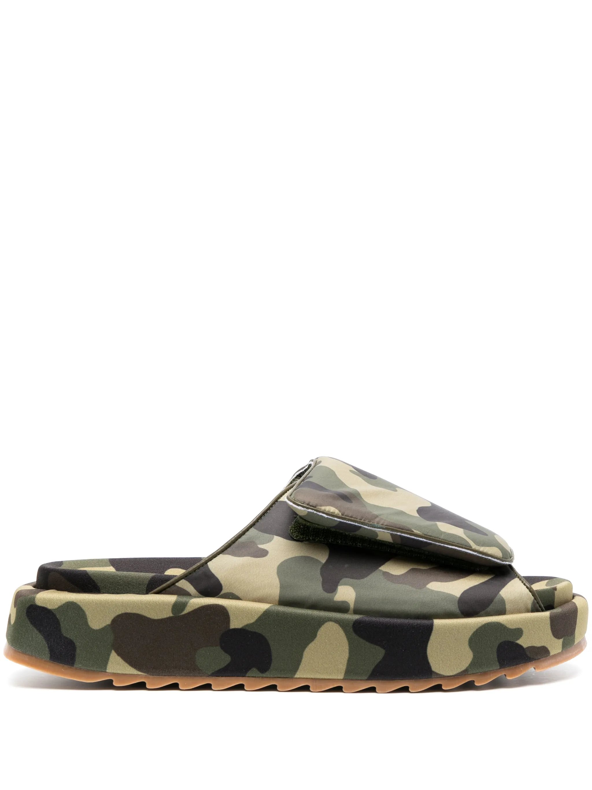 camouflage-print platform sandals