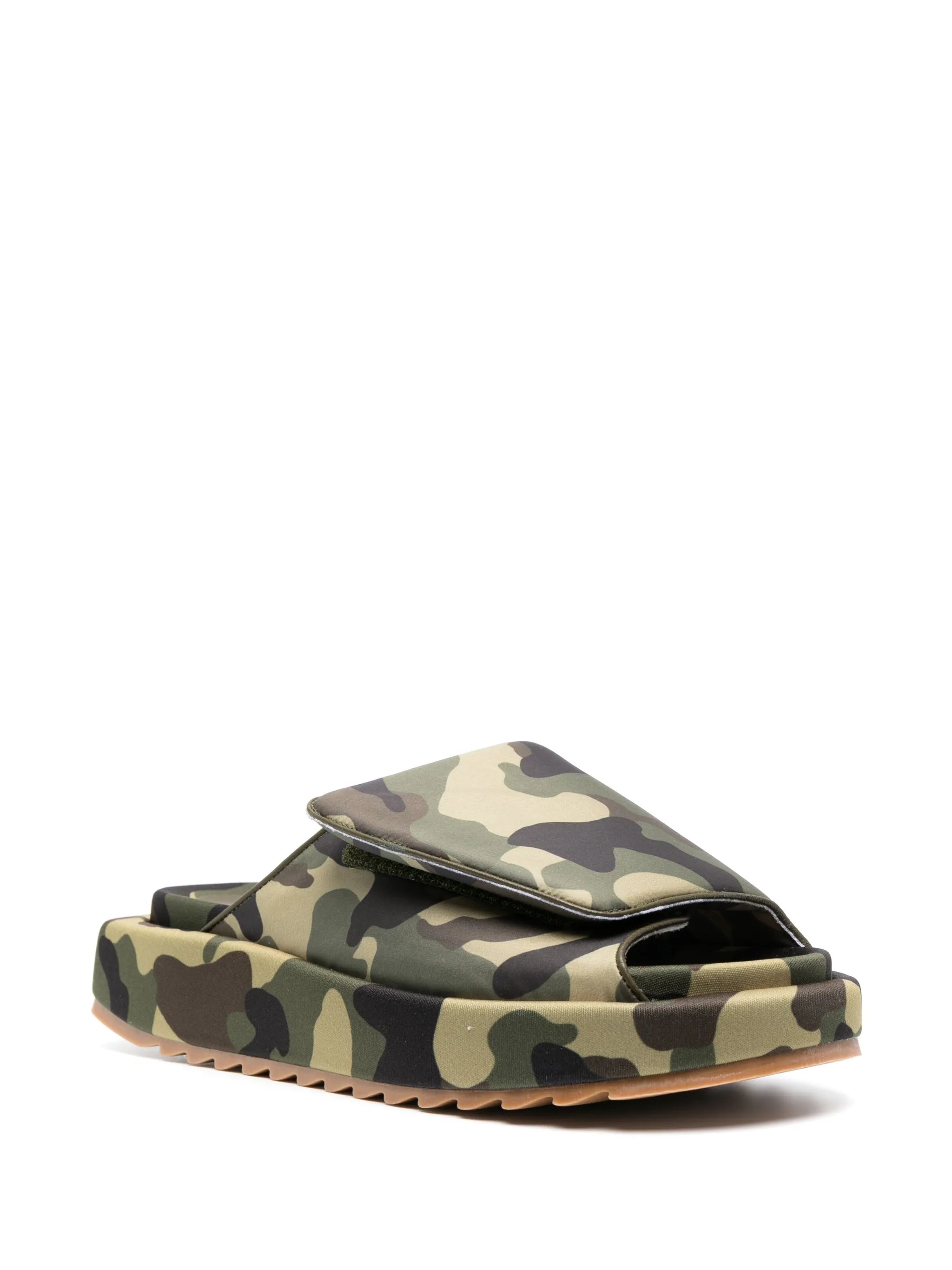 camouflage-print platform sandals
