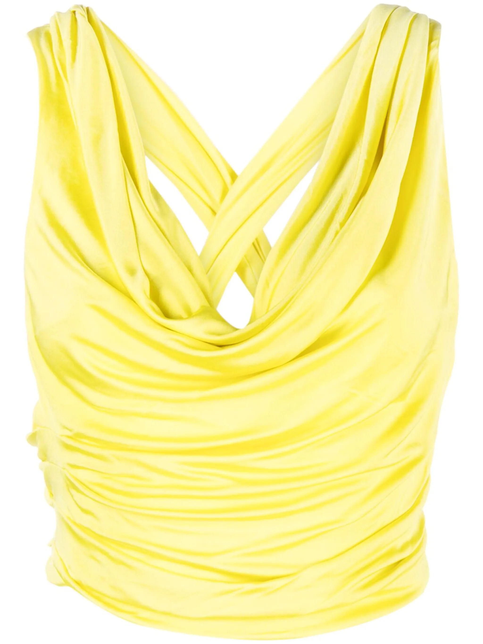 Juara draped twisted cropped top