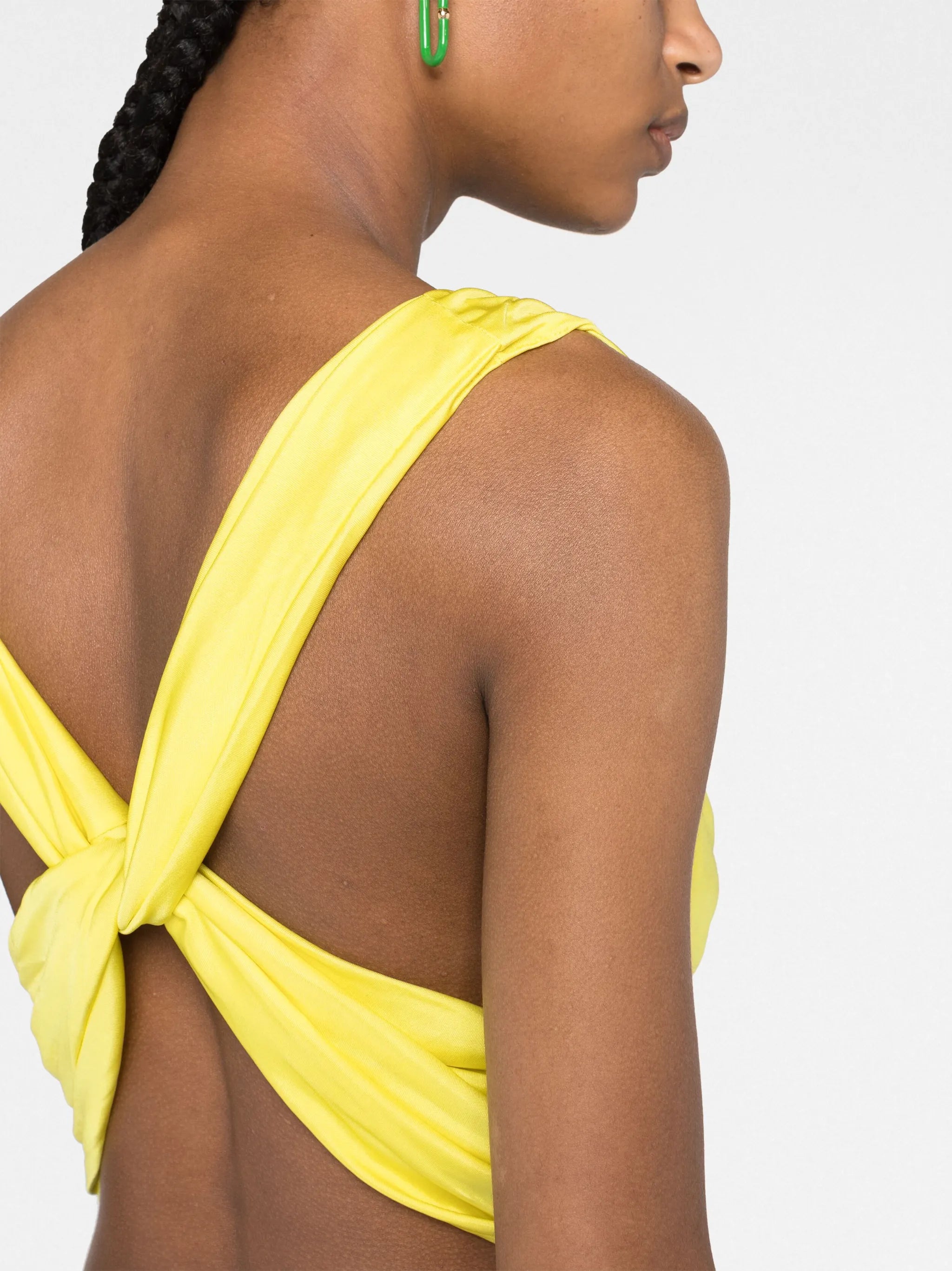 Juara draped twisted cropped top