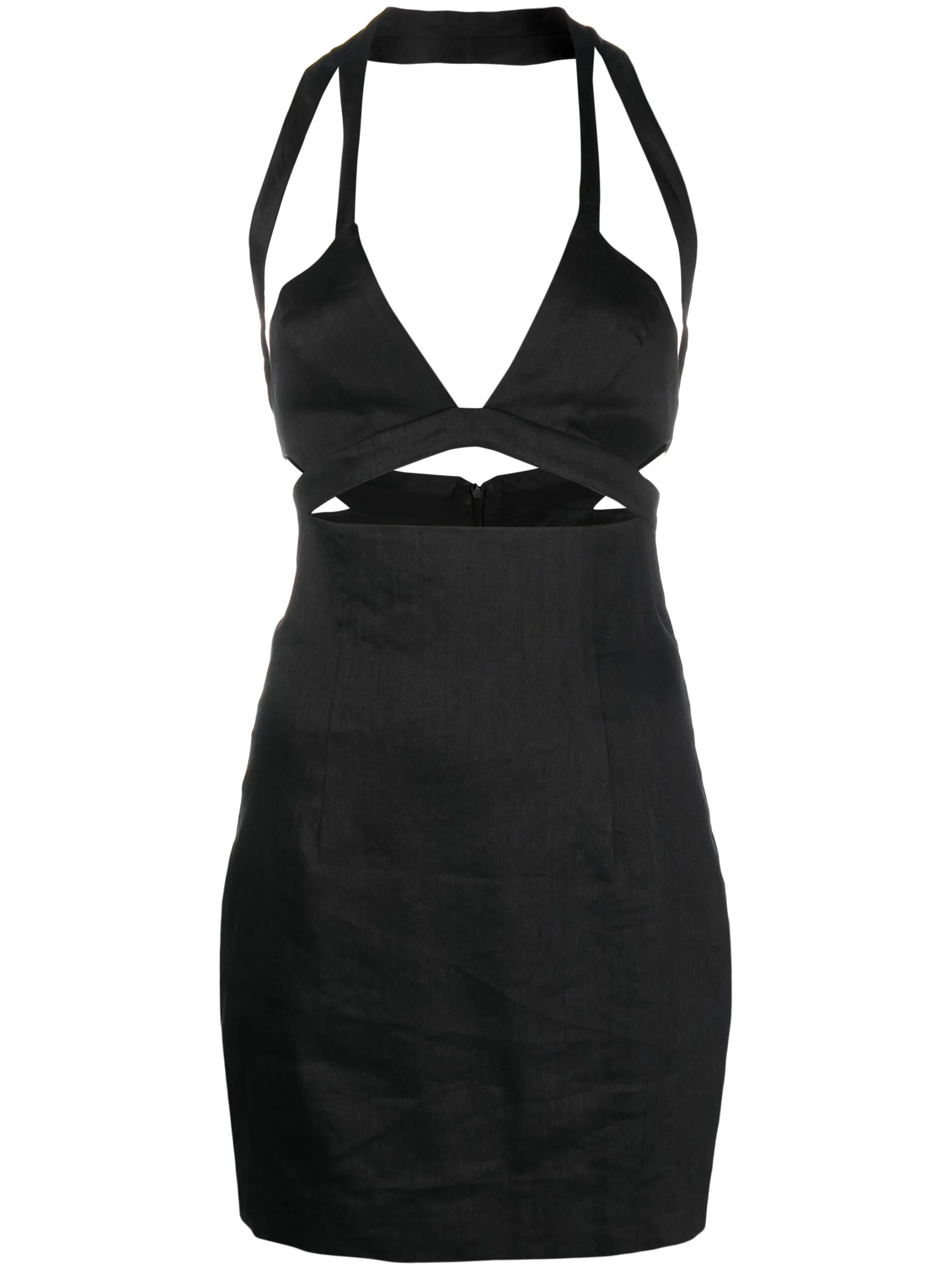 Guyra cutout linen-blend minidress