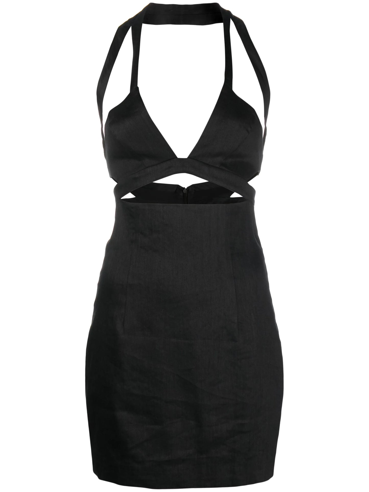 Guyra cutout linen-blend minidress