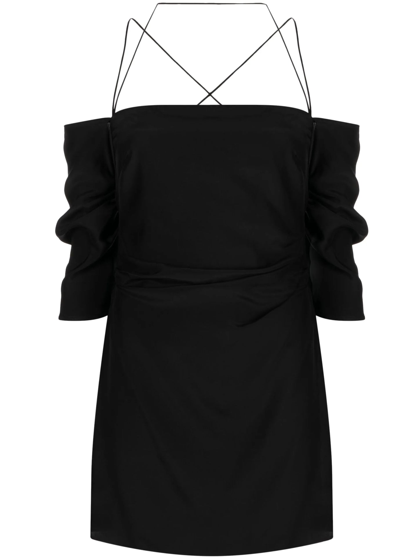 Samaca off-shoulder silk minidress