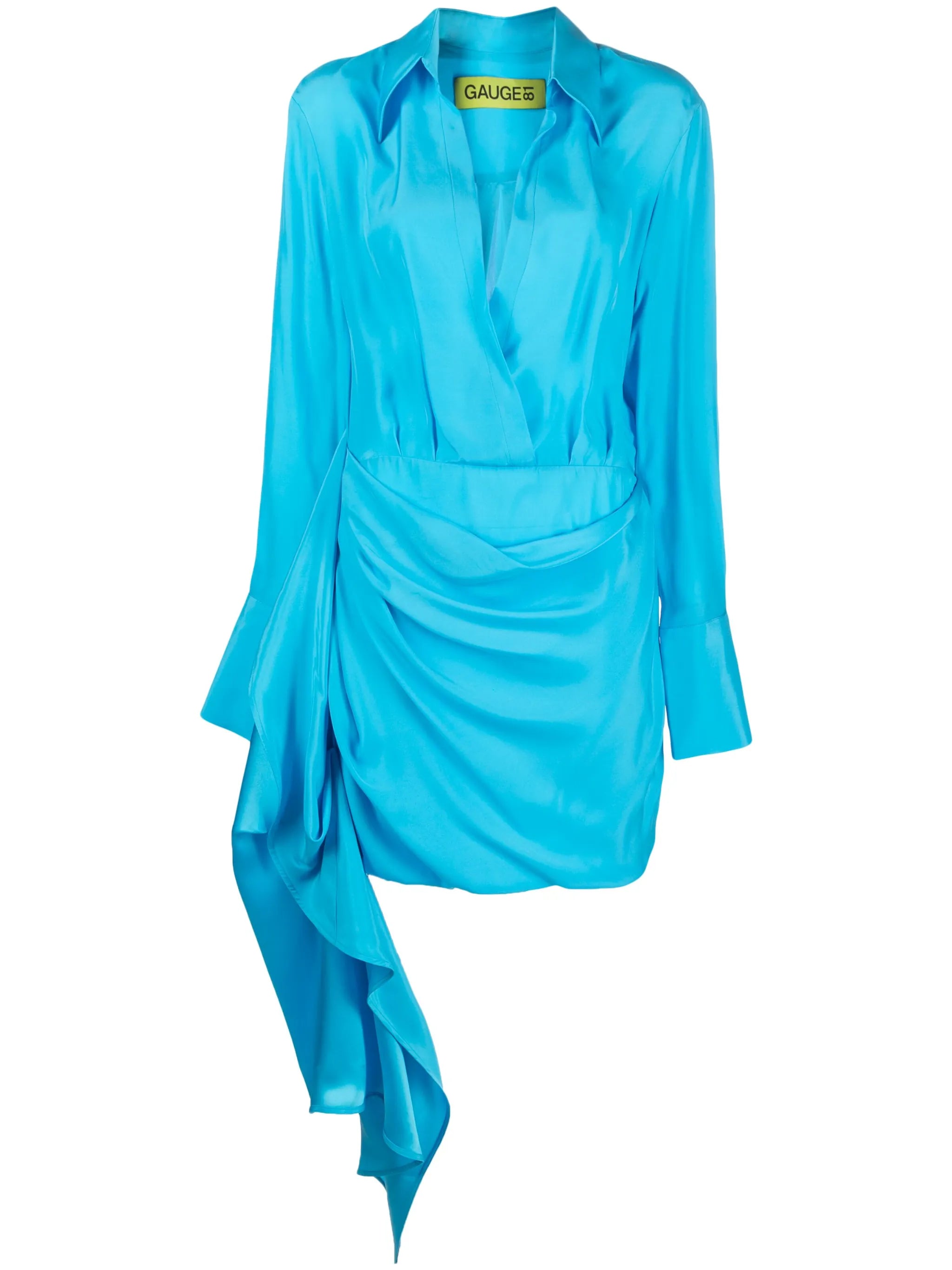 Gravia long-sleeve silk minidress