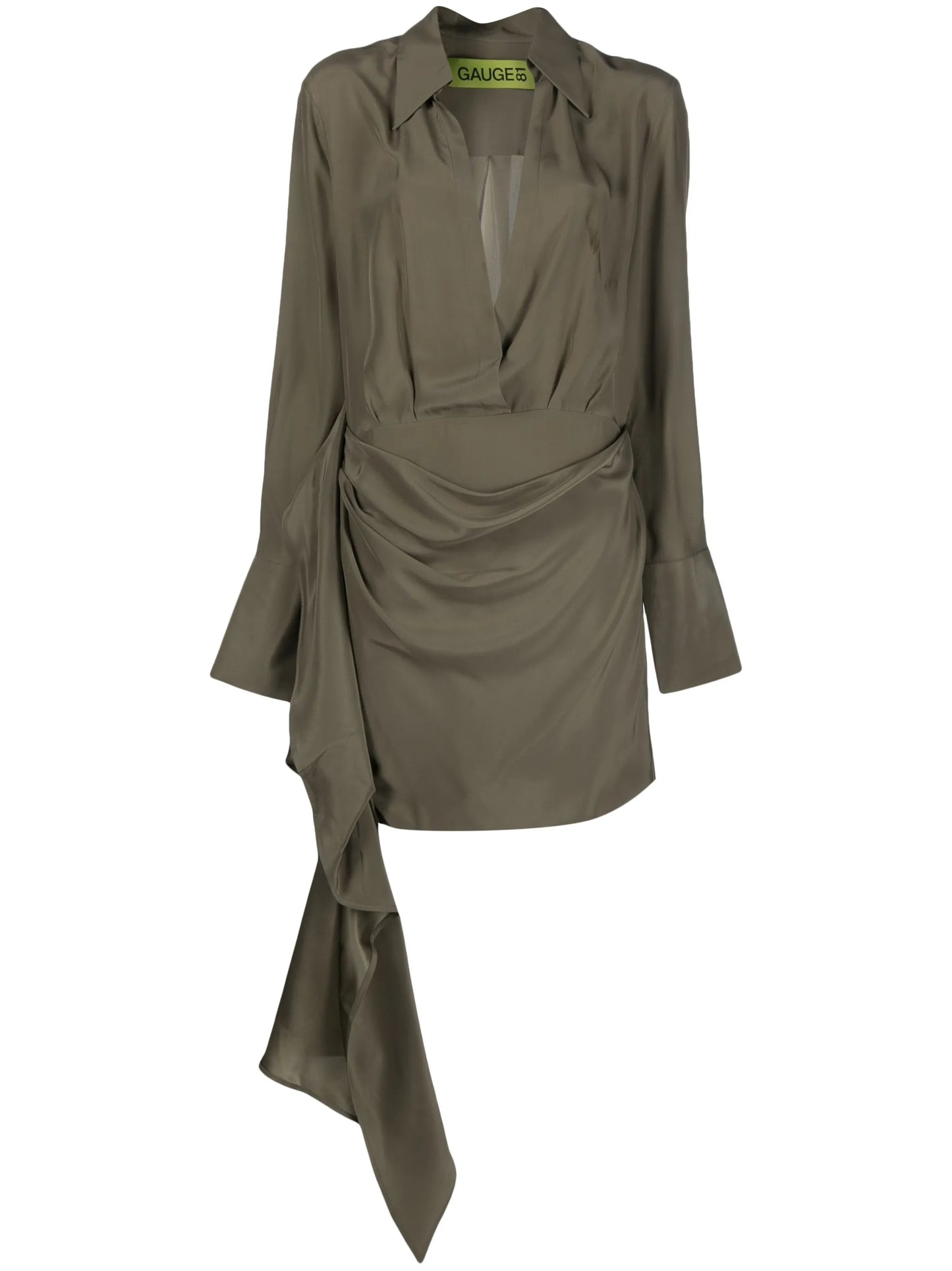 Gravia long-sleeve silk minidress