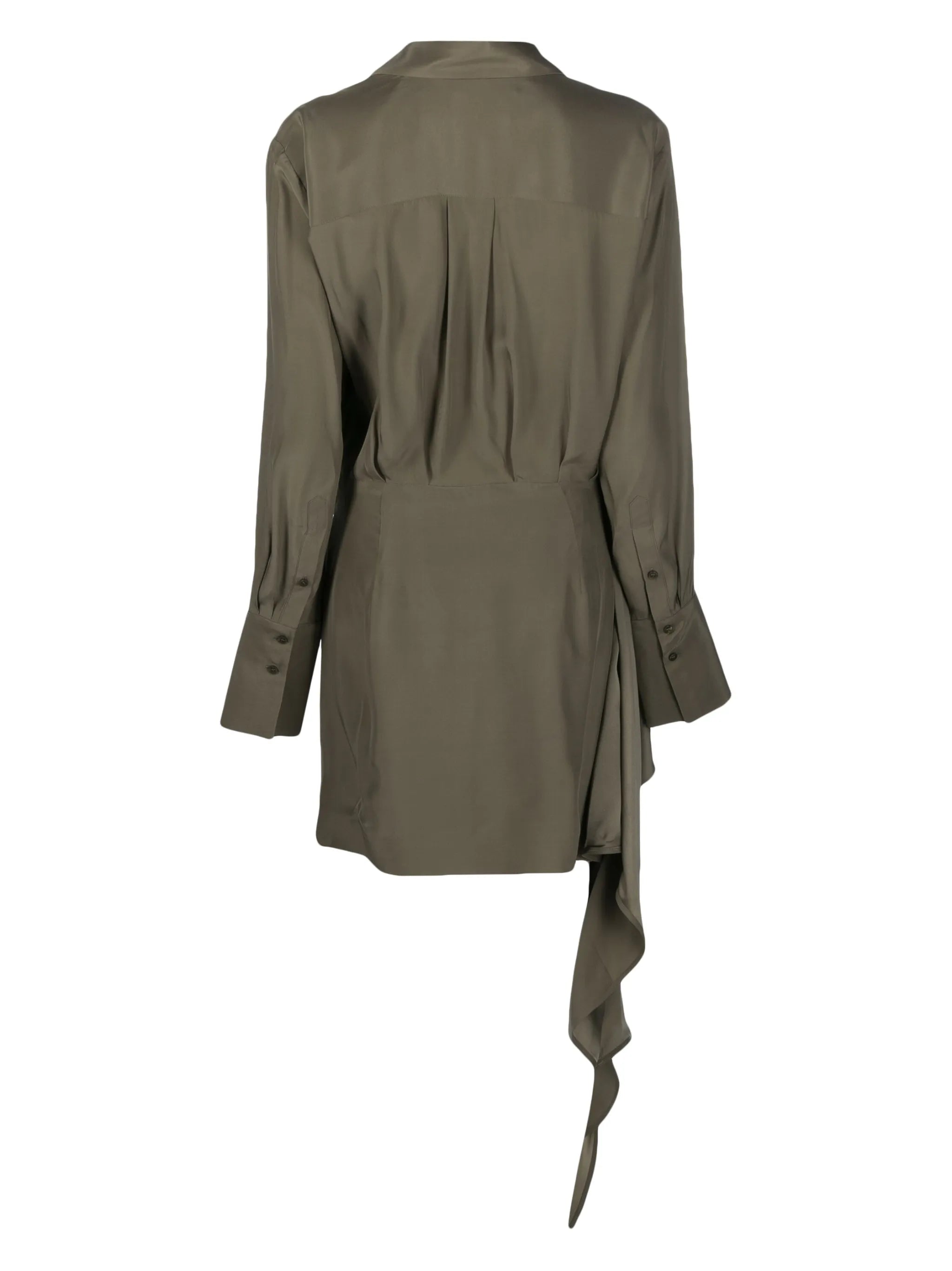 Gravia long-sleeve silk minidress