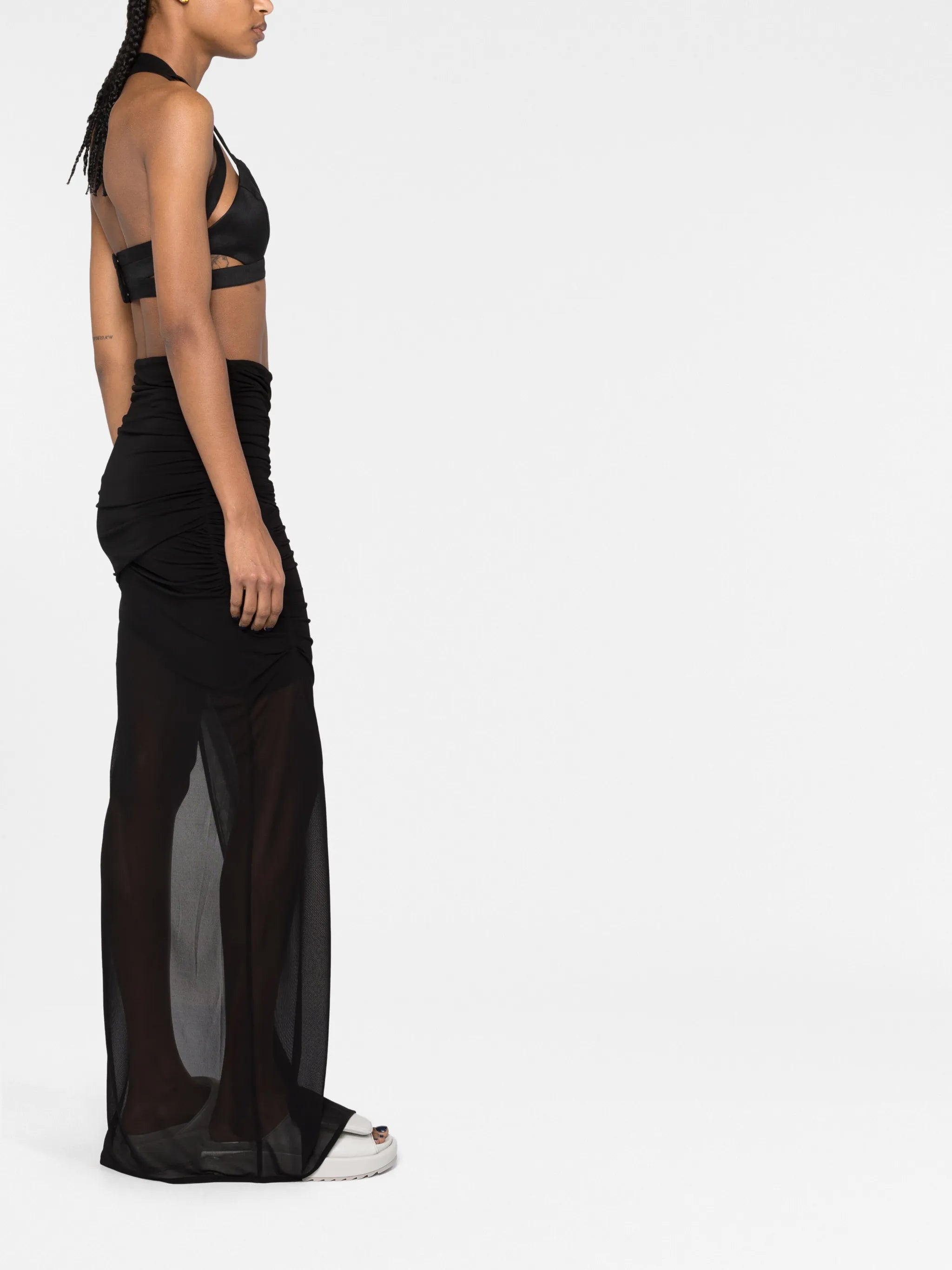 Tiroi side-slit maxi skirt