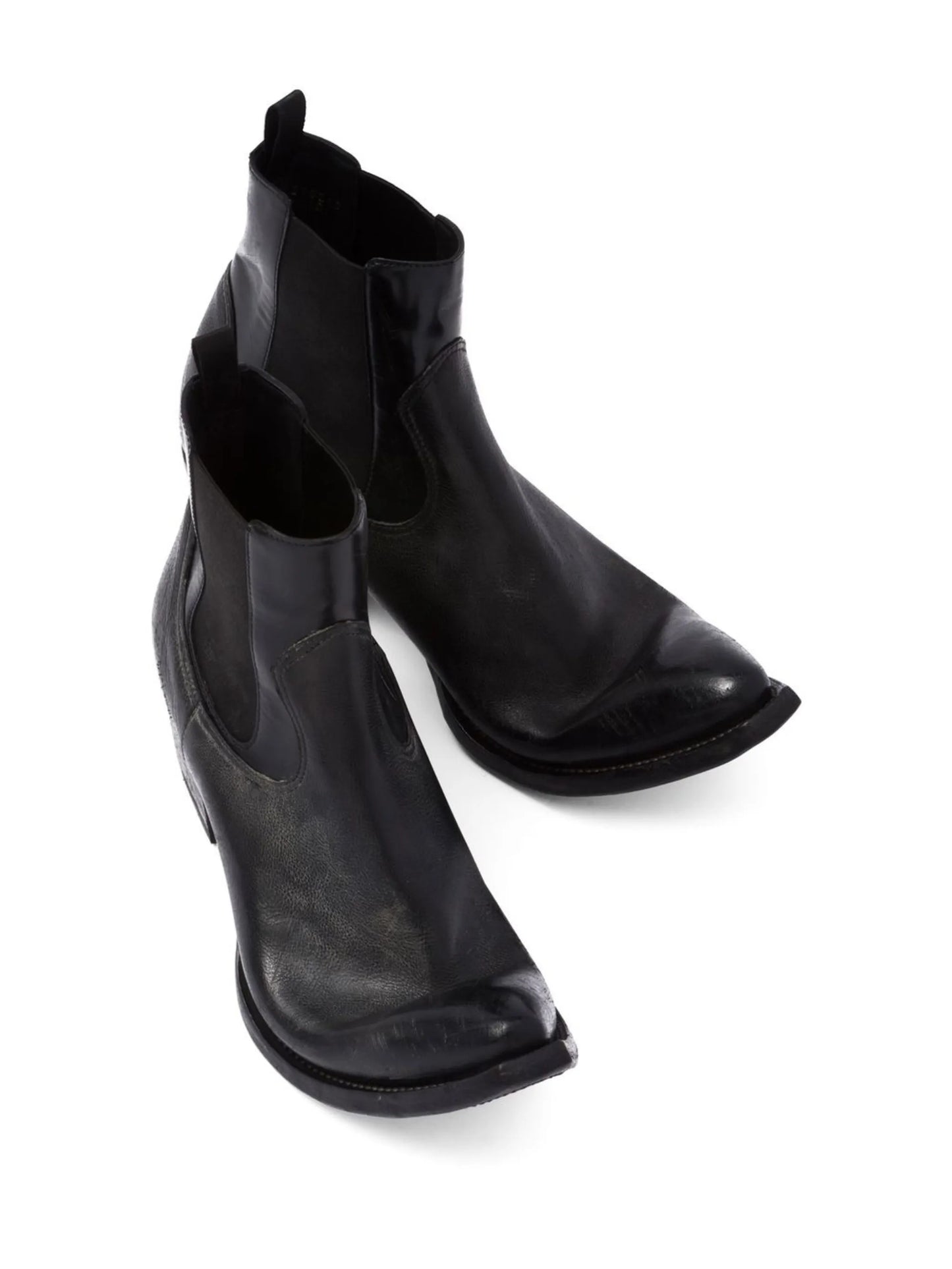 turn-up toe leather ankle boots