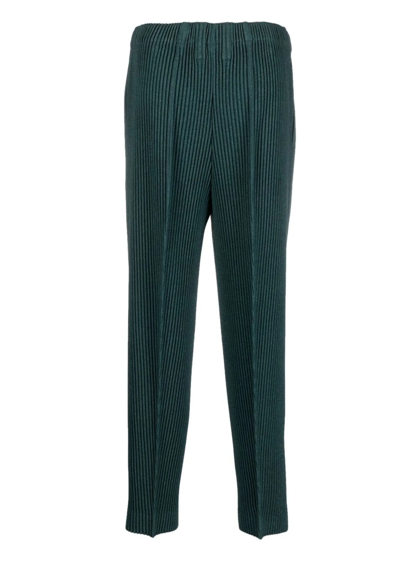 plissé straight-leg trousers