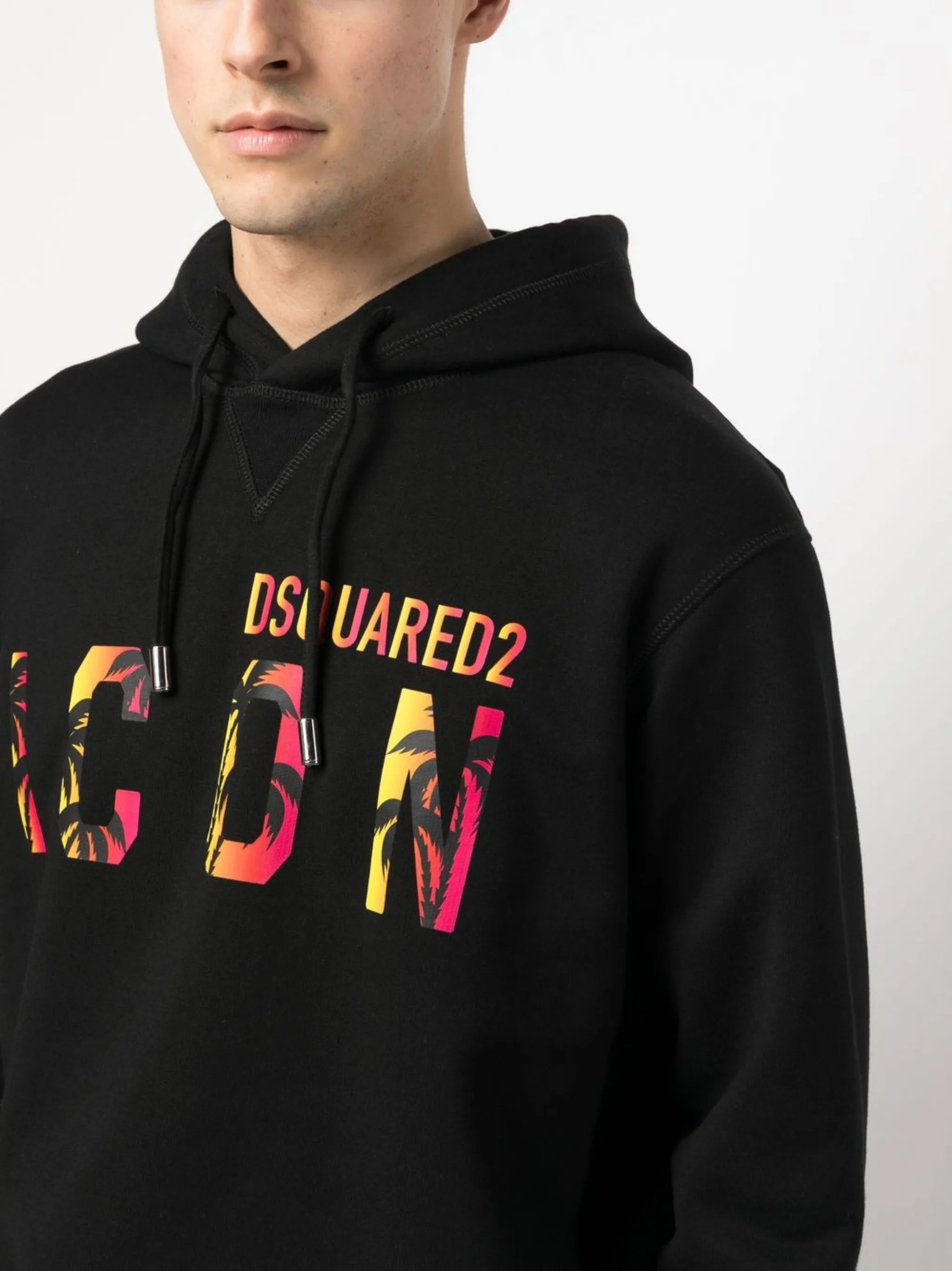 Icon-print hooded sweatshirt