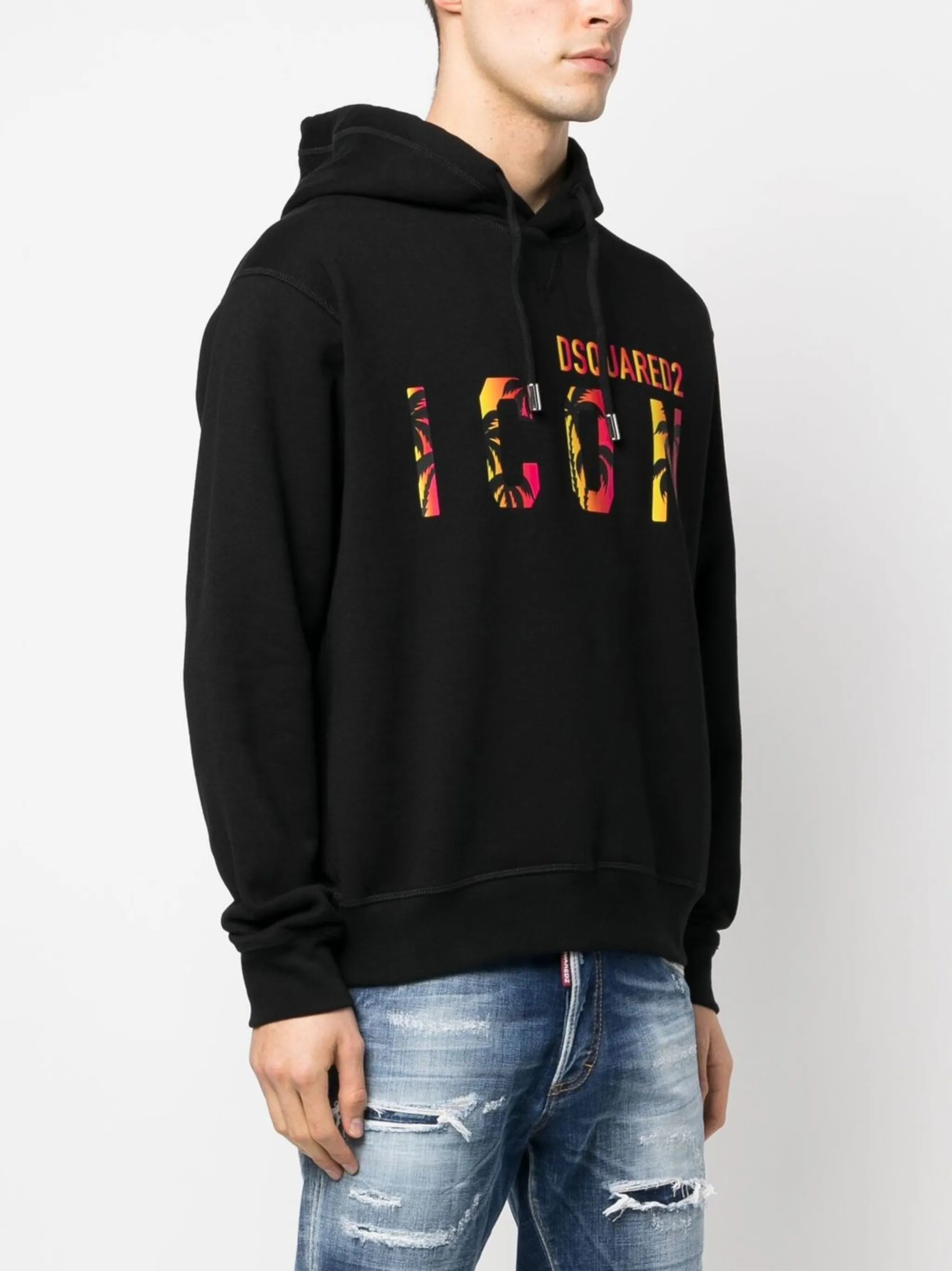 Icon-print hooded sweatshirt