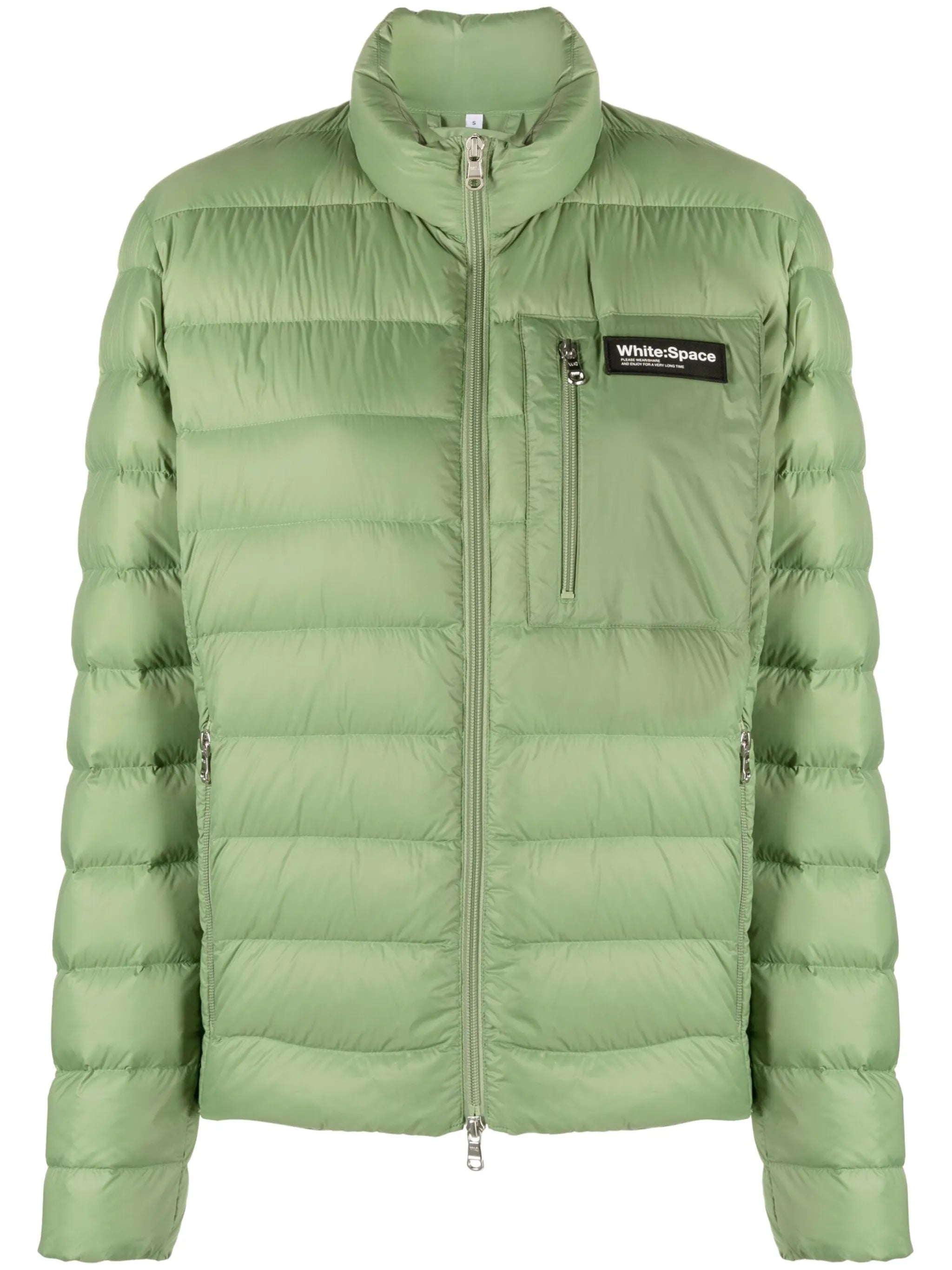logo-patch quilted lightweight jacket