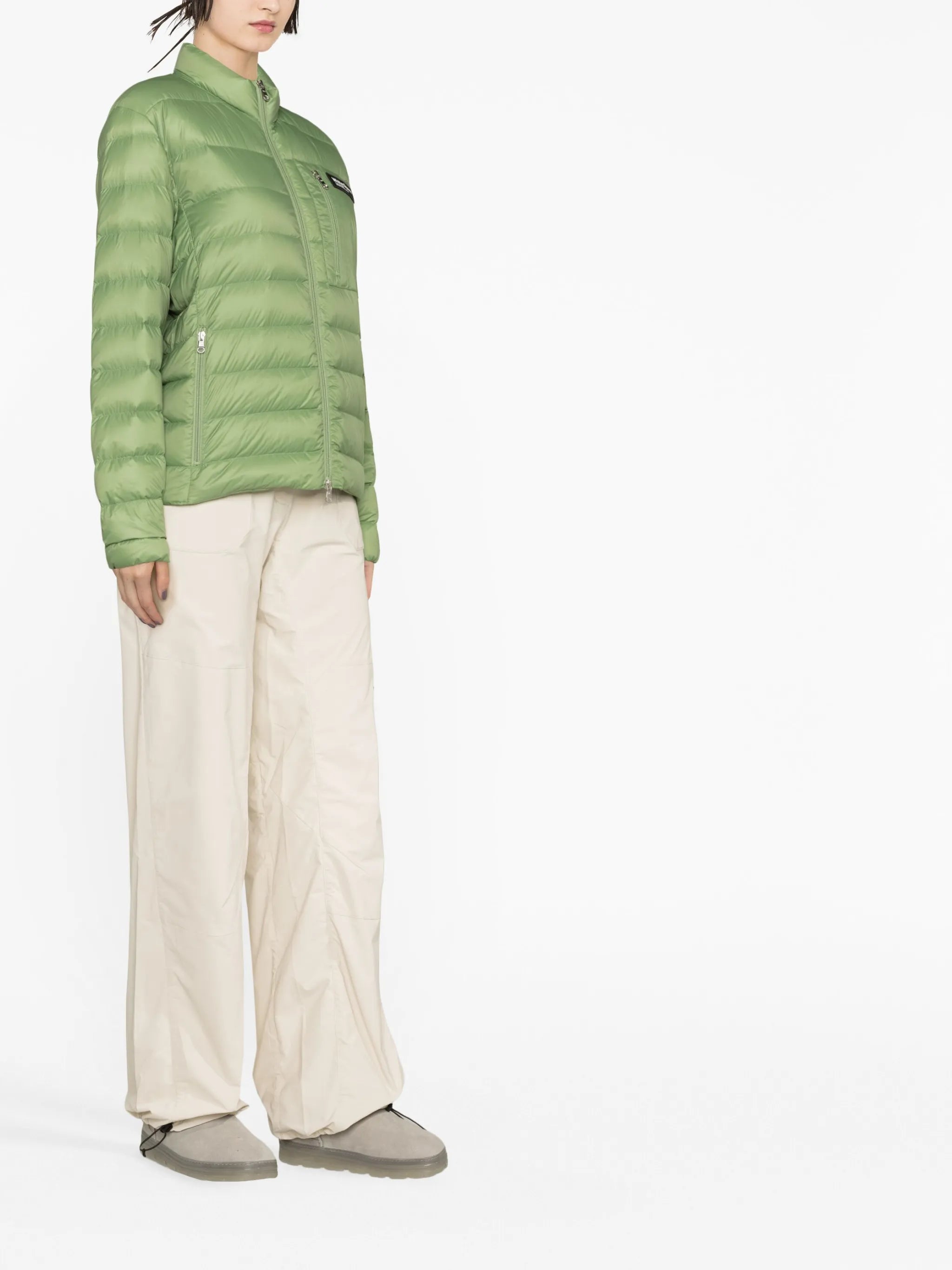logo-patch quilted lightweight jacket