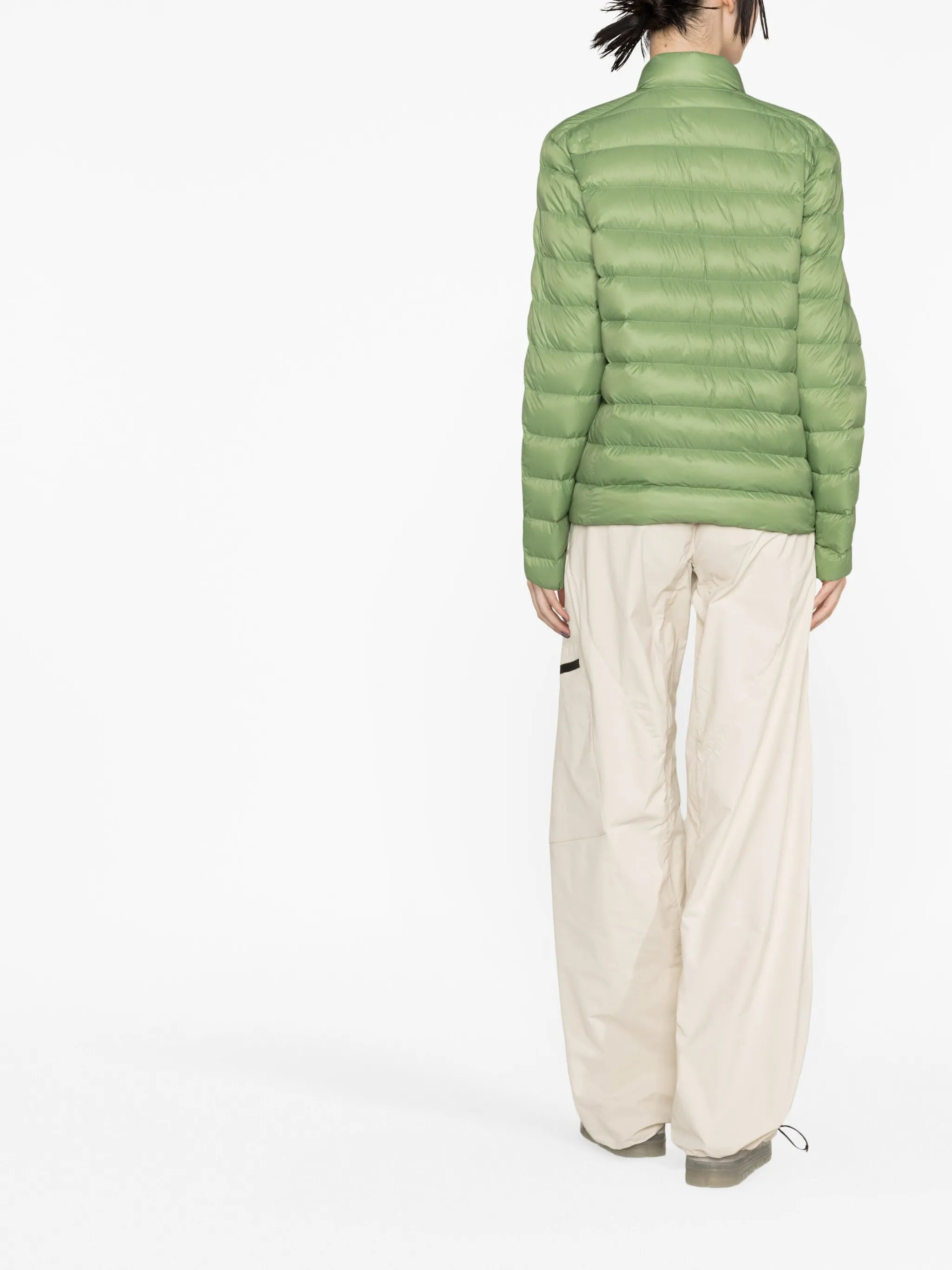 logo-patch quilted lightweight jacket