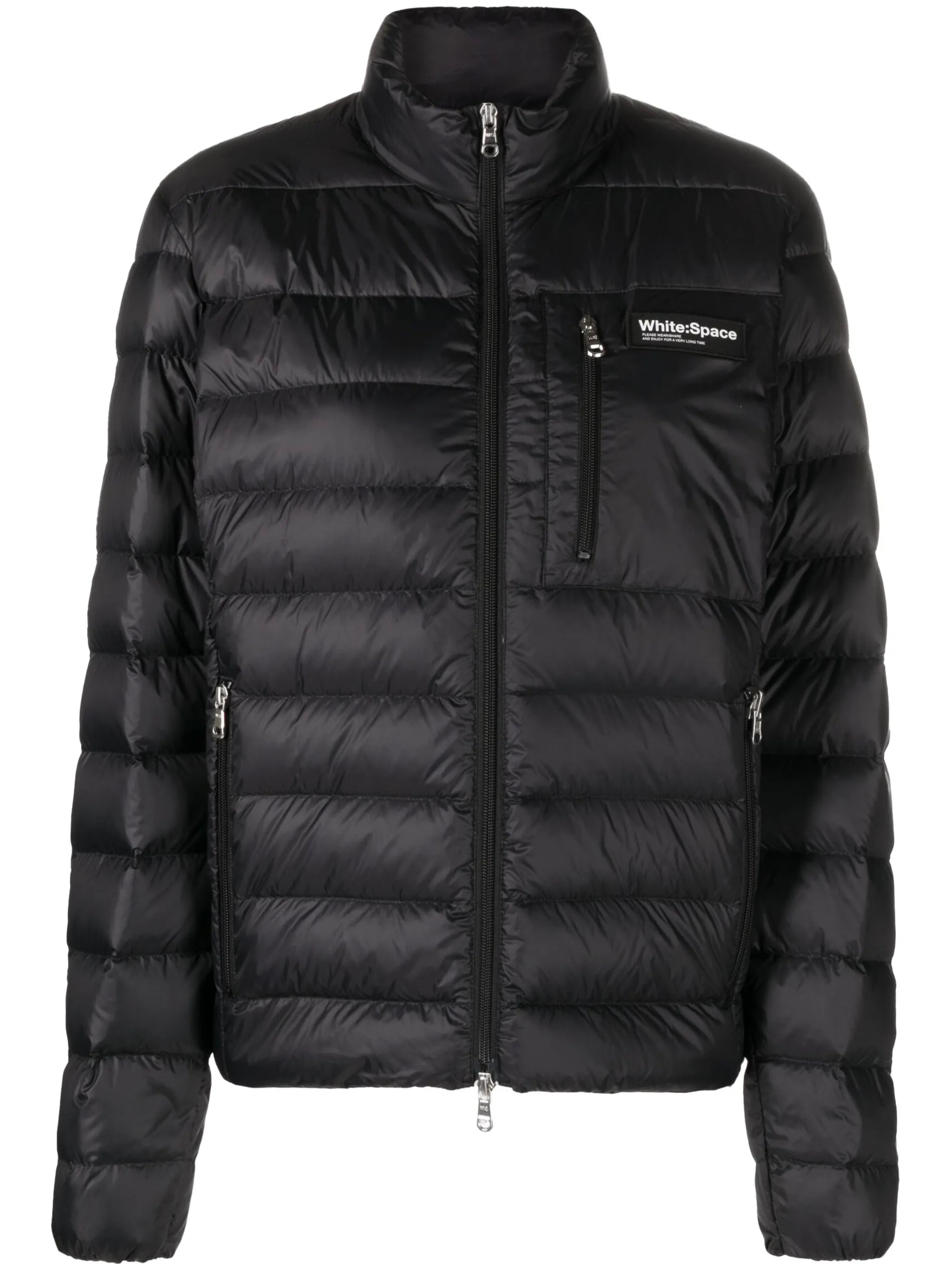 logo-patch quilted lightweight jacket
