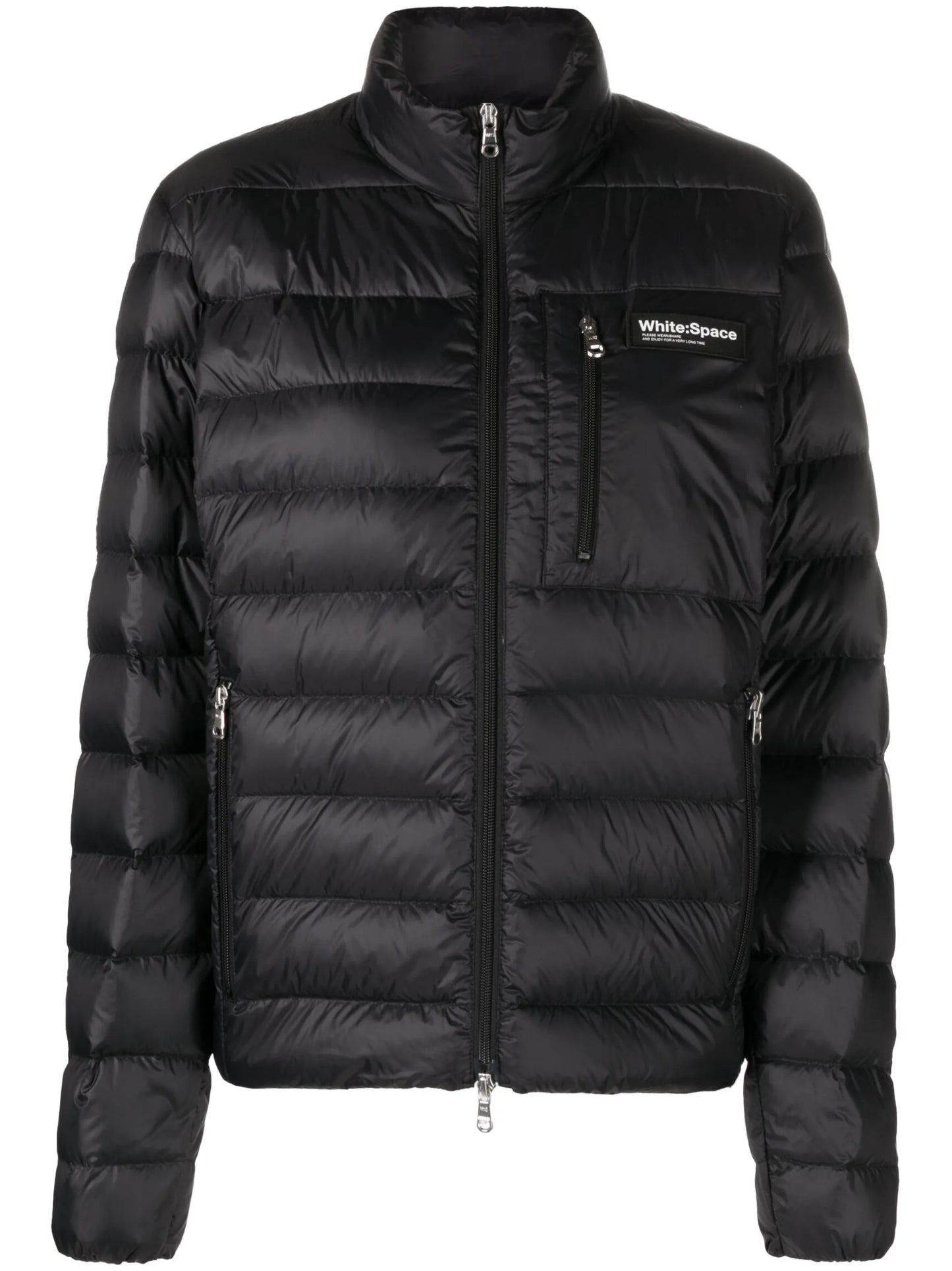 logo-patch quilted lightweight jacket