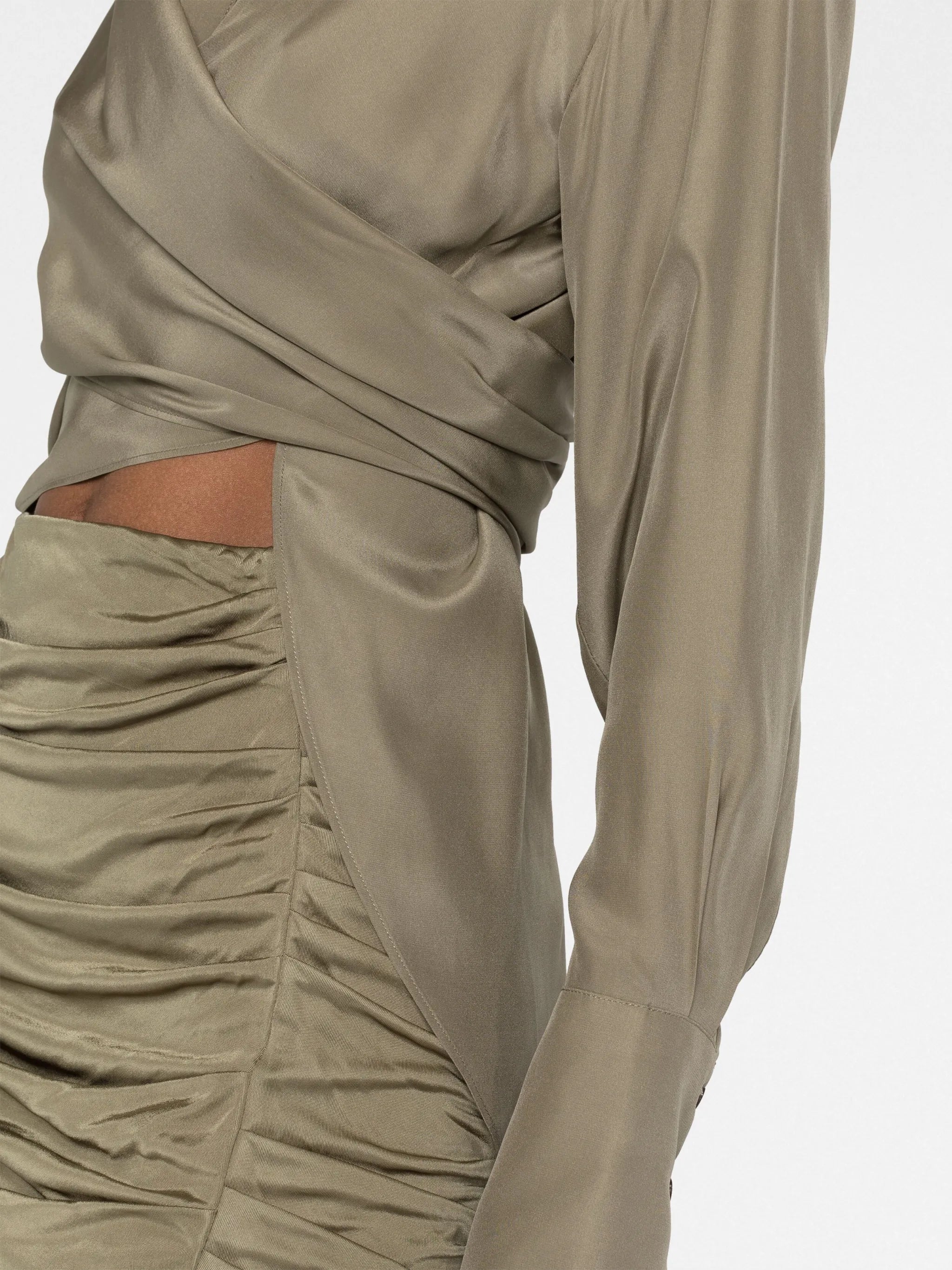 Sabinas silk wraparound shirt