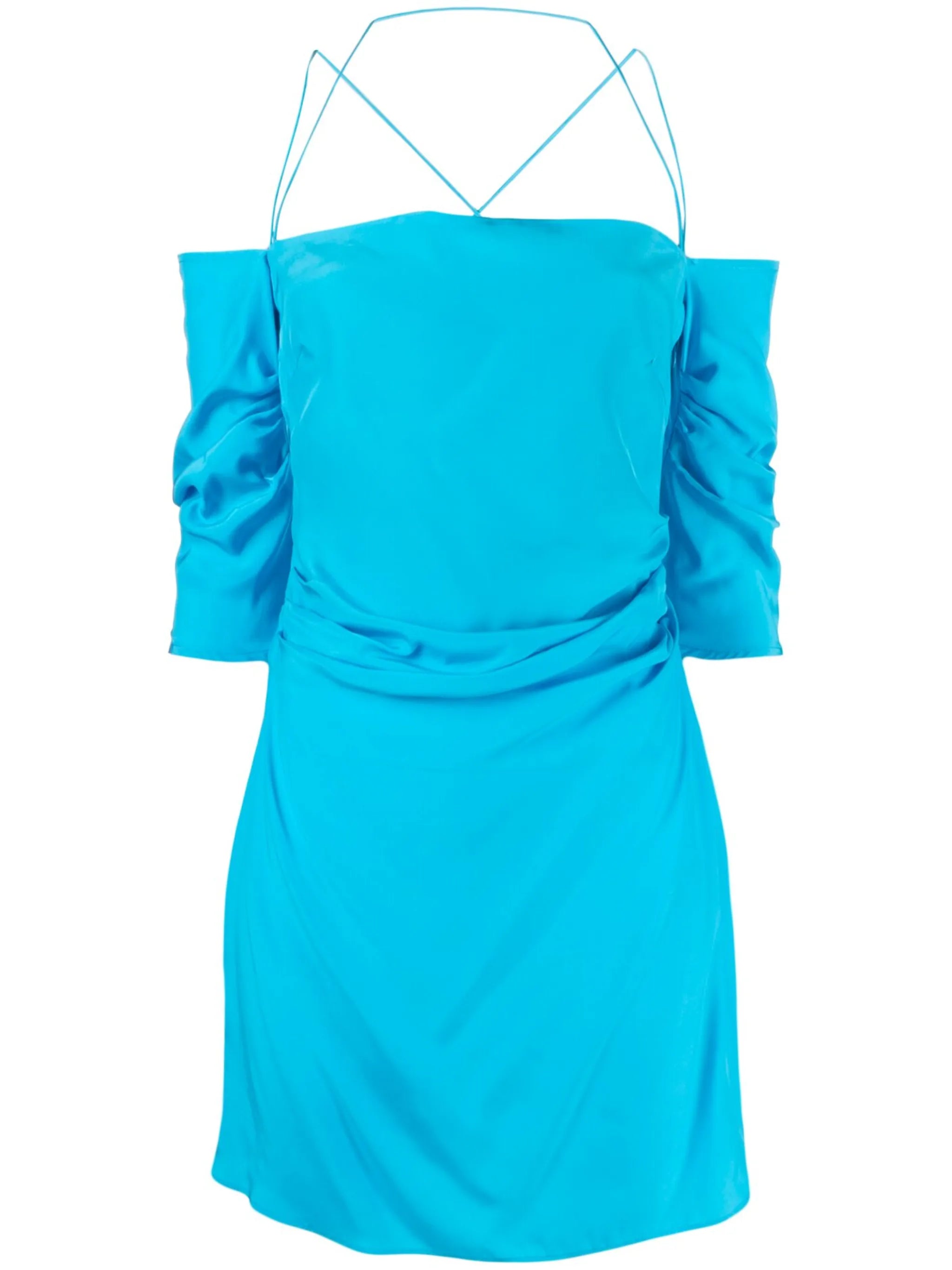 Samaca off-shoulder silk minidress