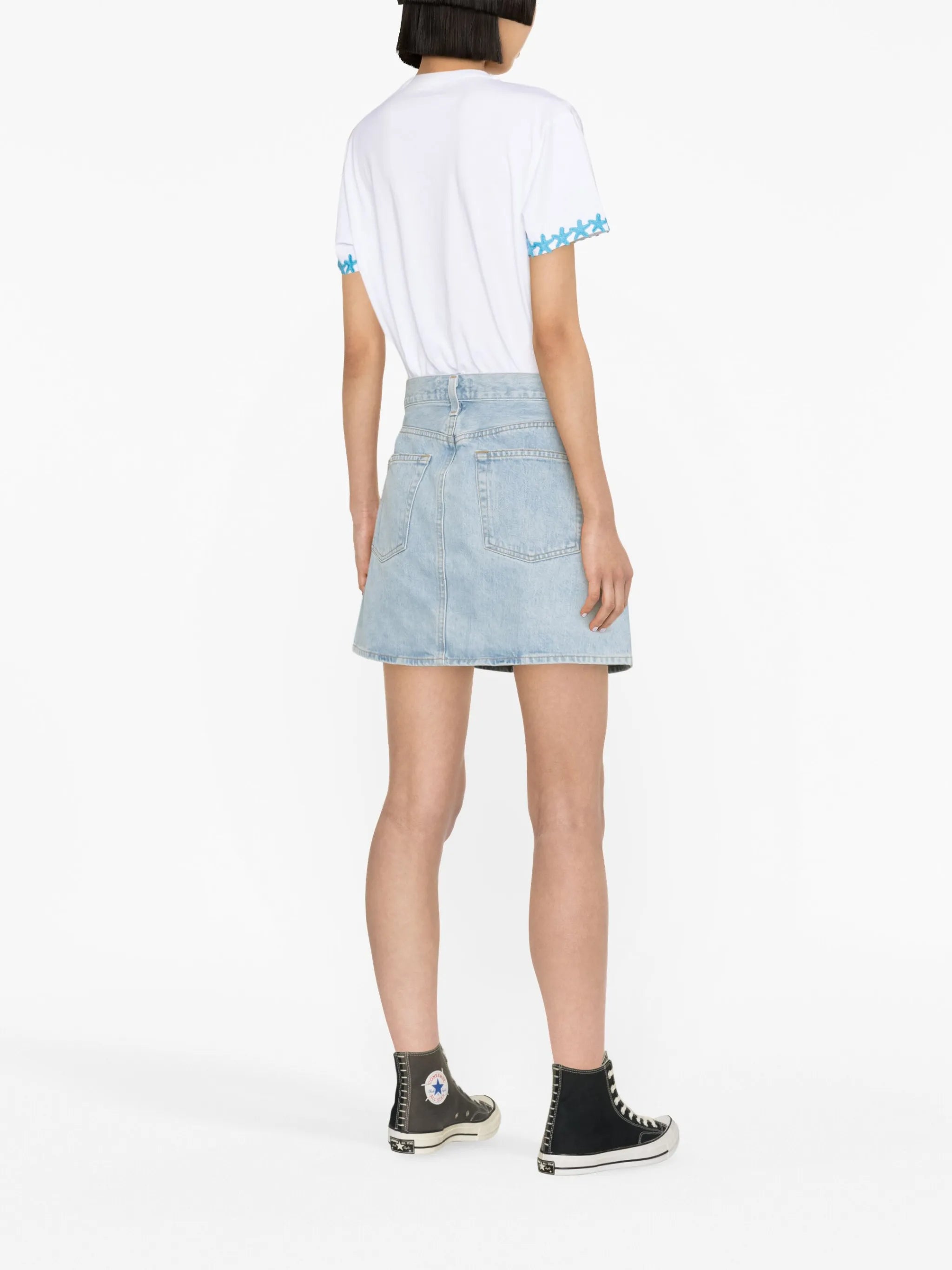 Slice denim miniskirt