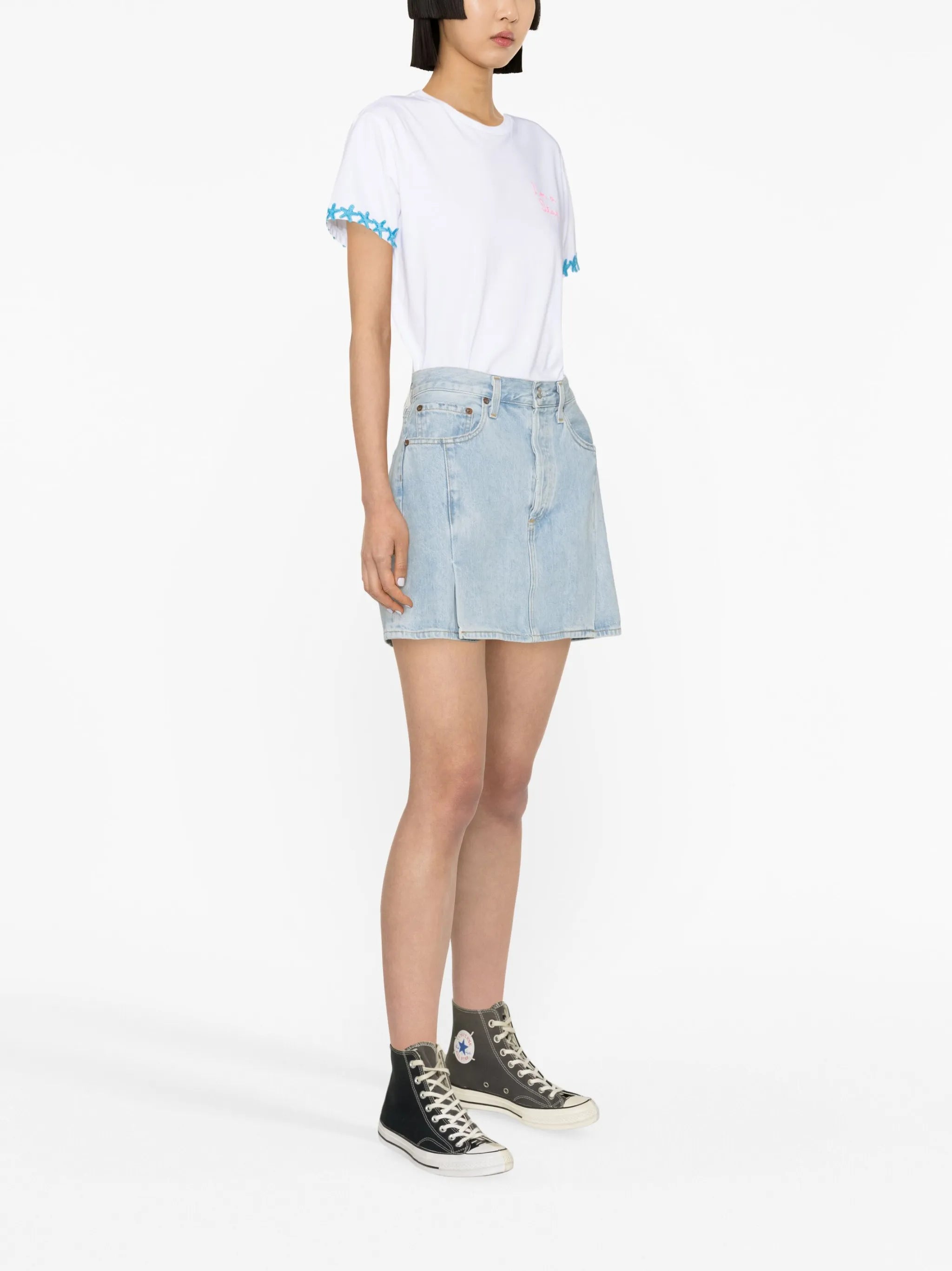 Slice denim miniskirt