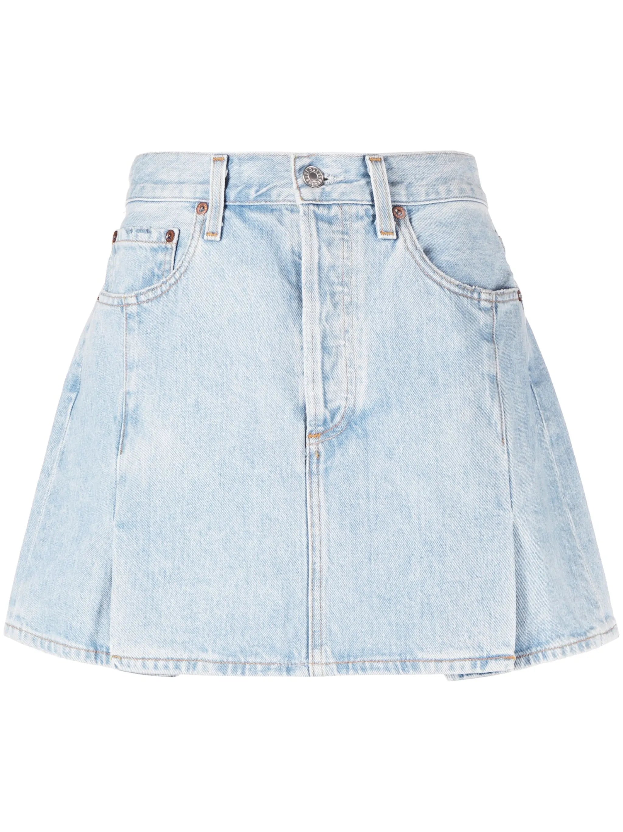 Slice denim miniskirt