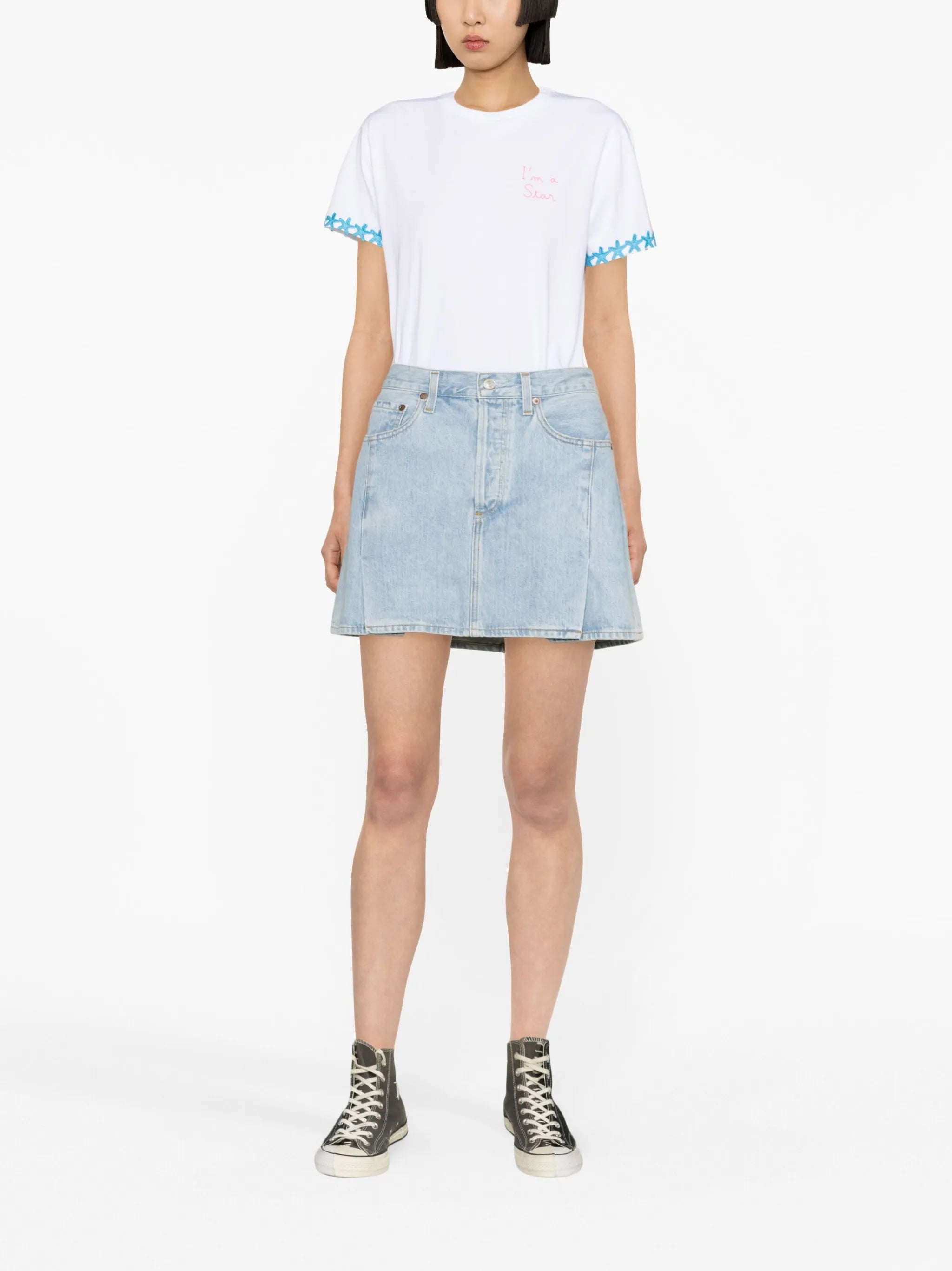 Slice denim miniskirt