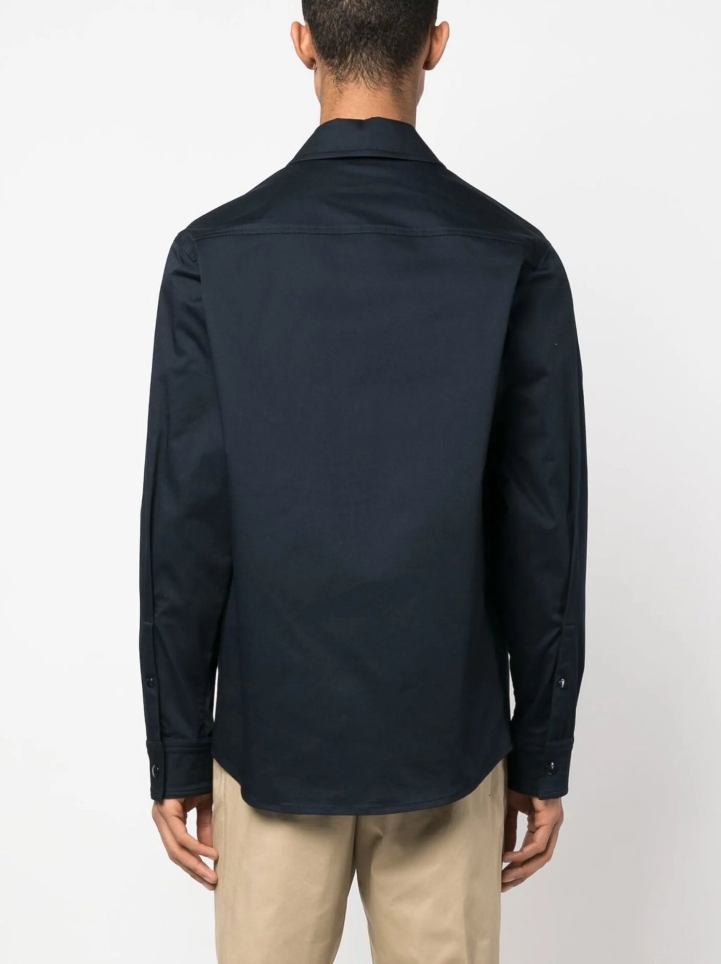 monogram-embroidered shirt jacket