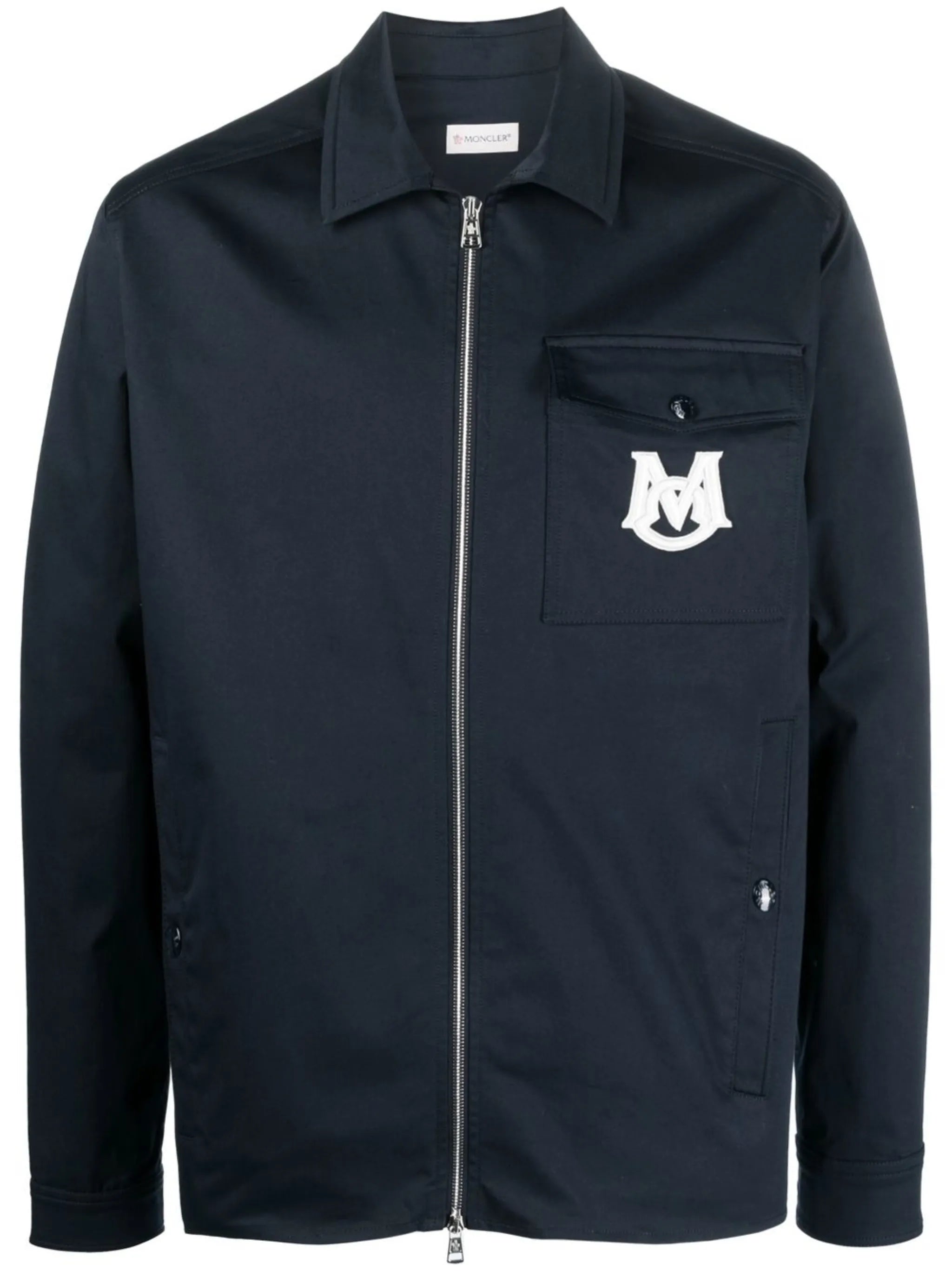 monogram-embroidered shirt jacket