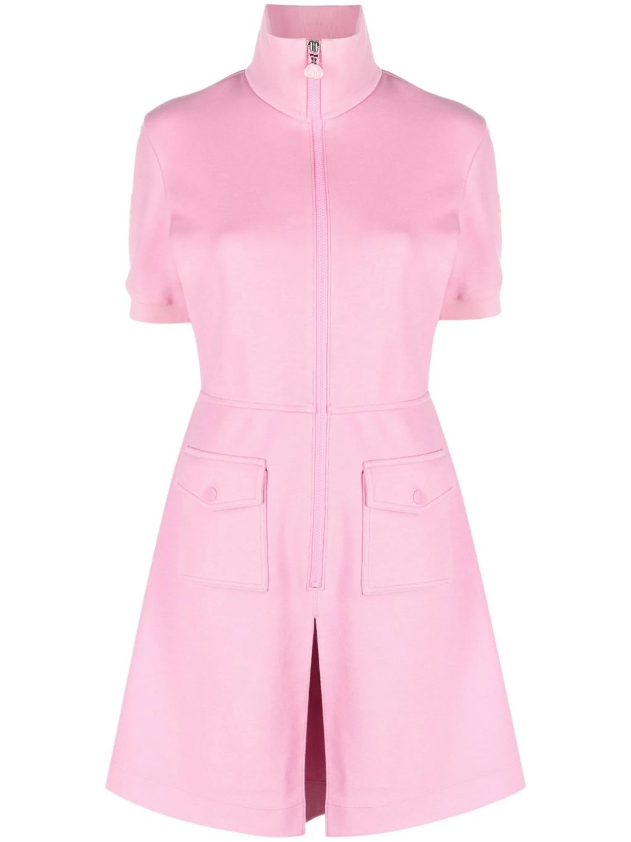 zip-up mini dress