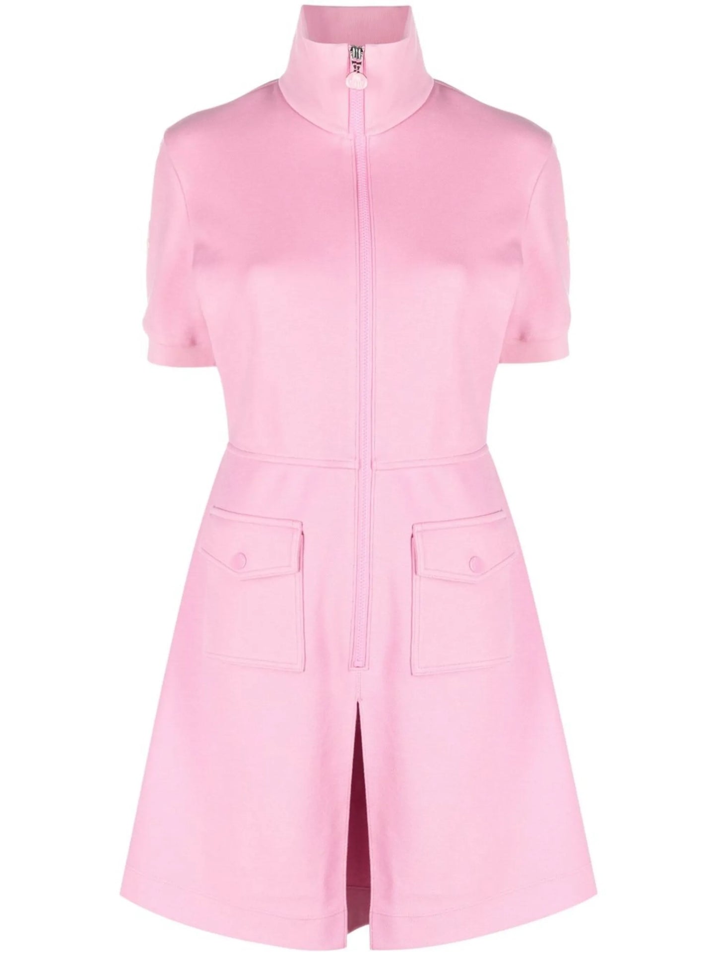 zip-up mini dress