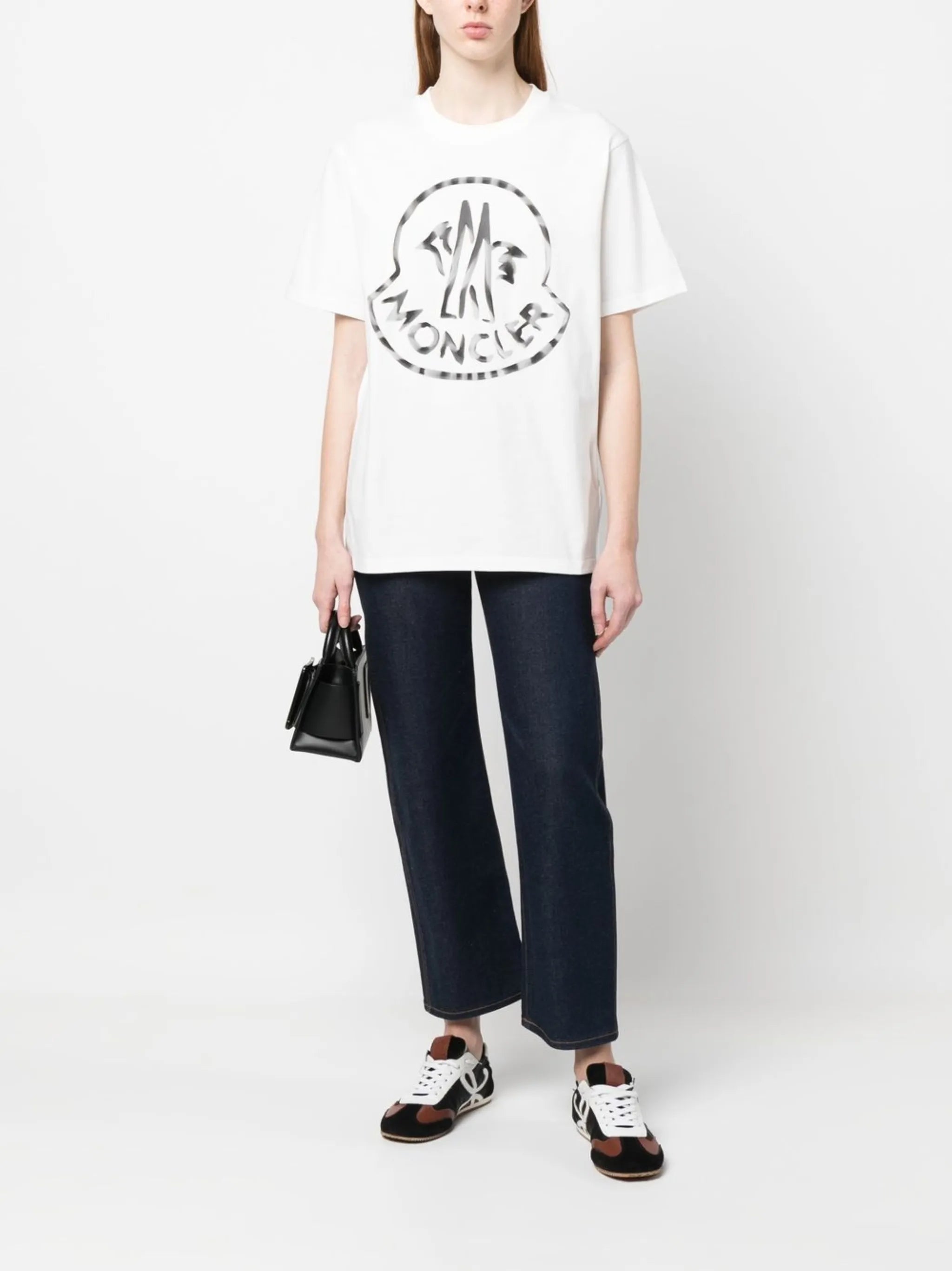 White Logo Print Short Sleeve T-shirt