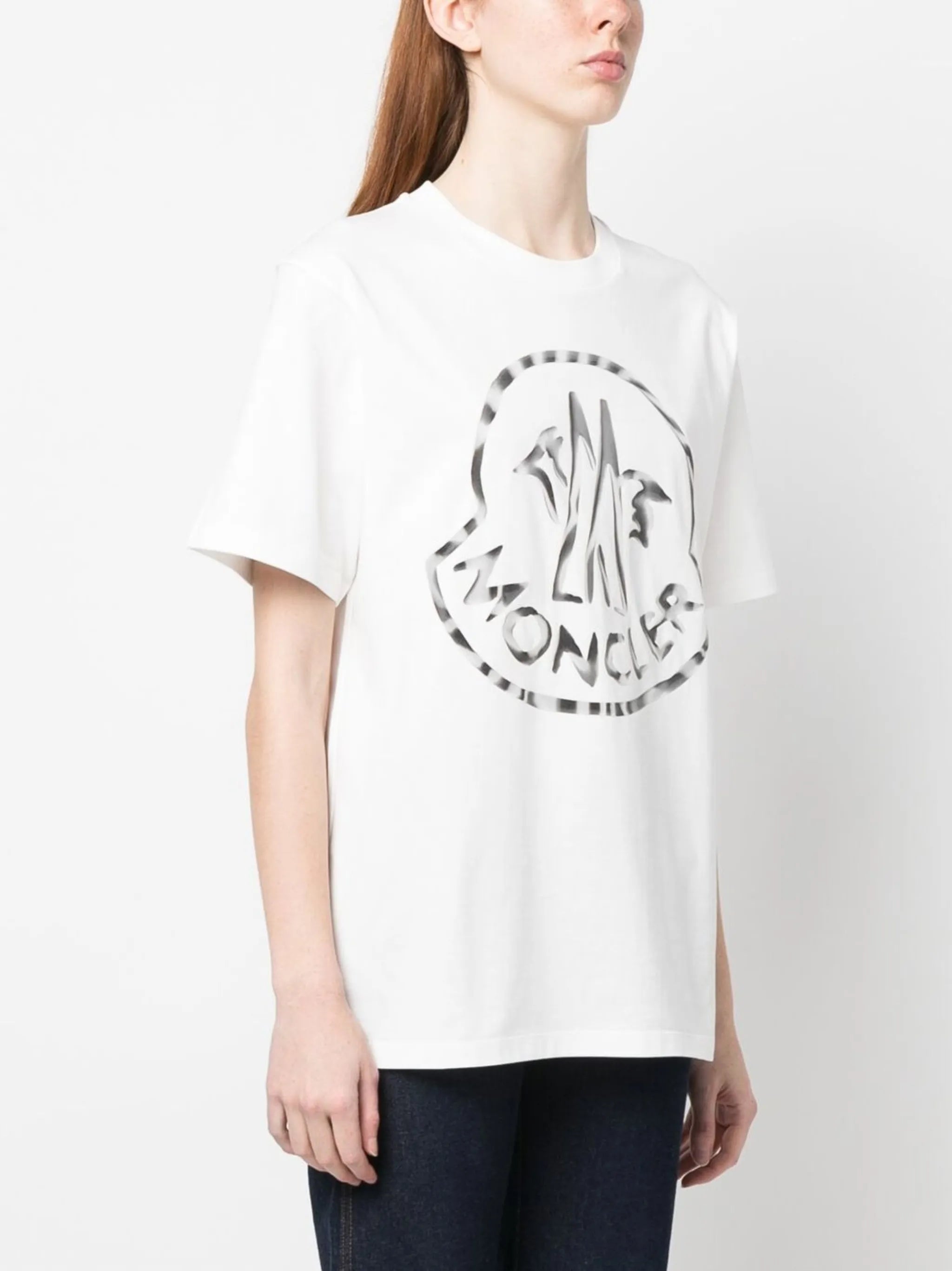 White Logo Print Short Sleeve T-shirt