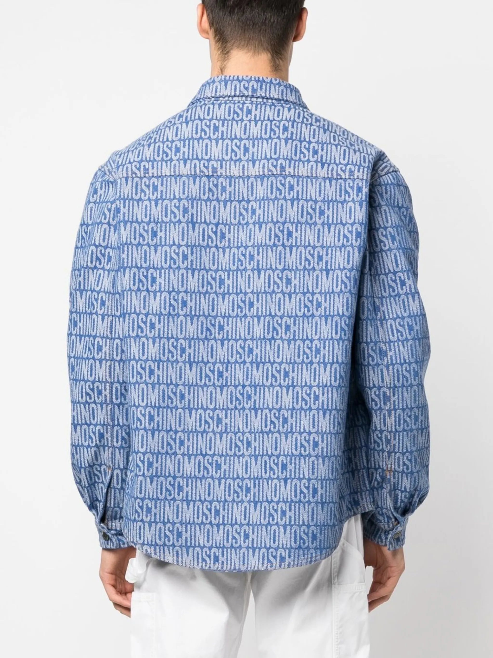 monogram-jacquard denim shirt