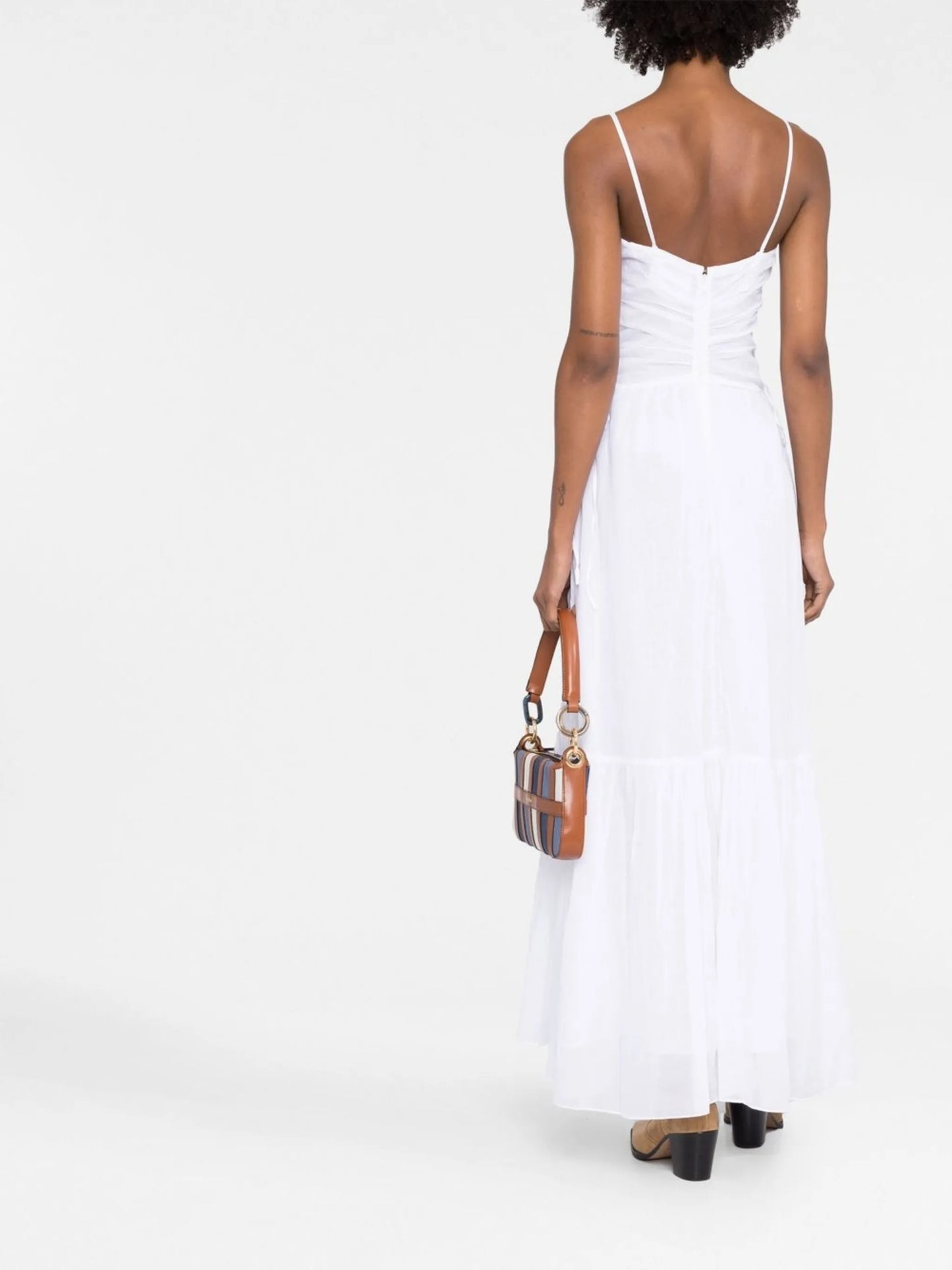 gathered-detail maxi dress