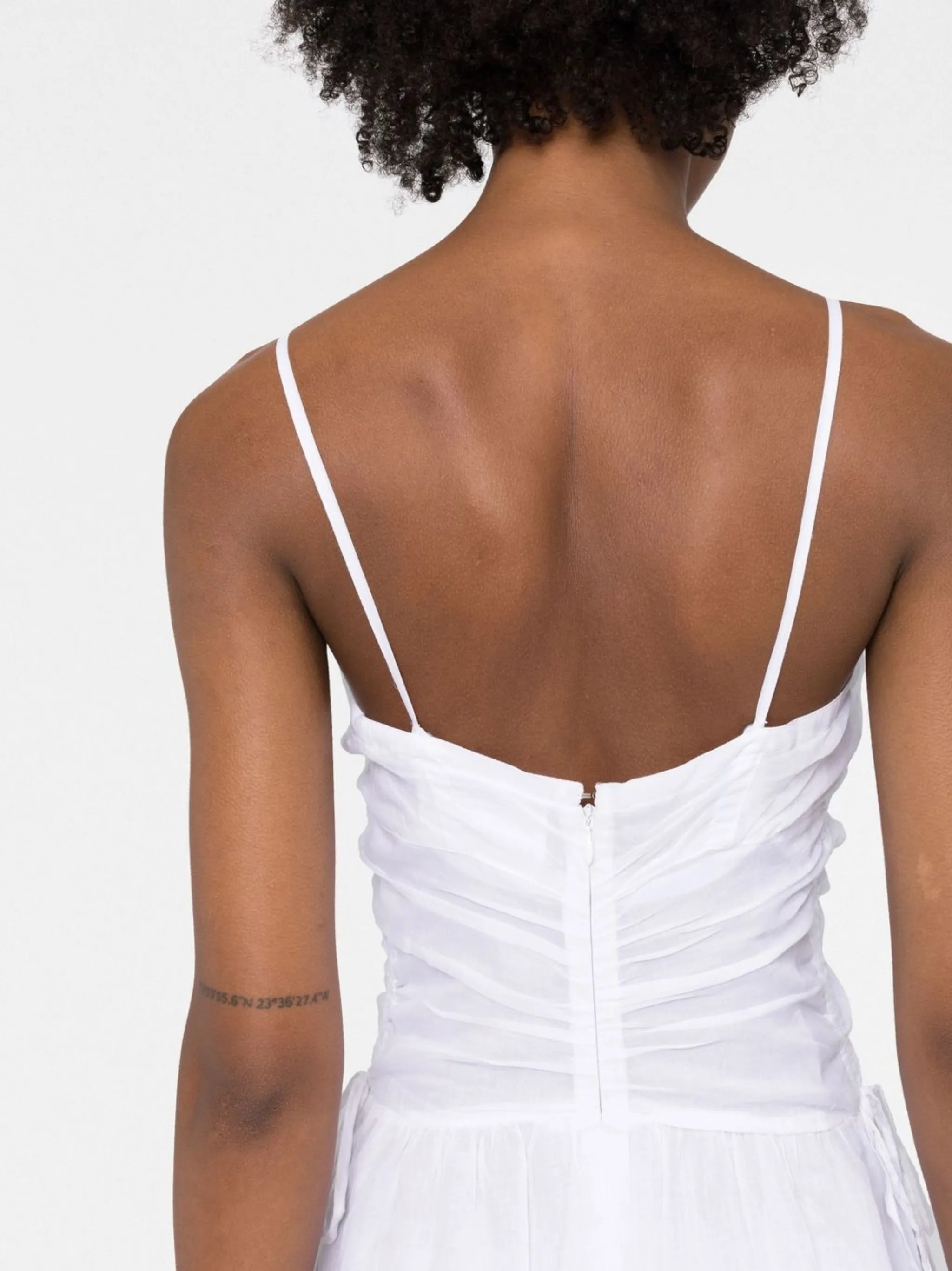 gathered-detail maxi dress