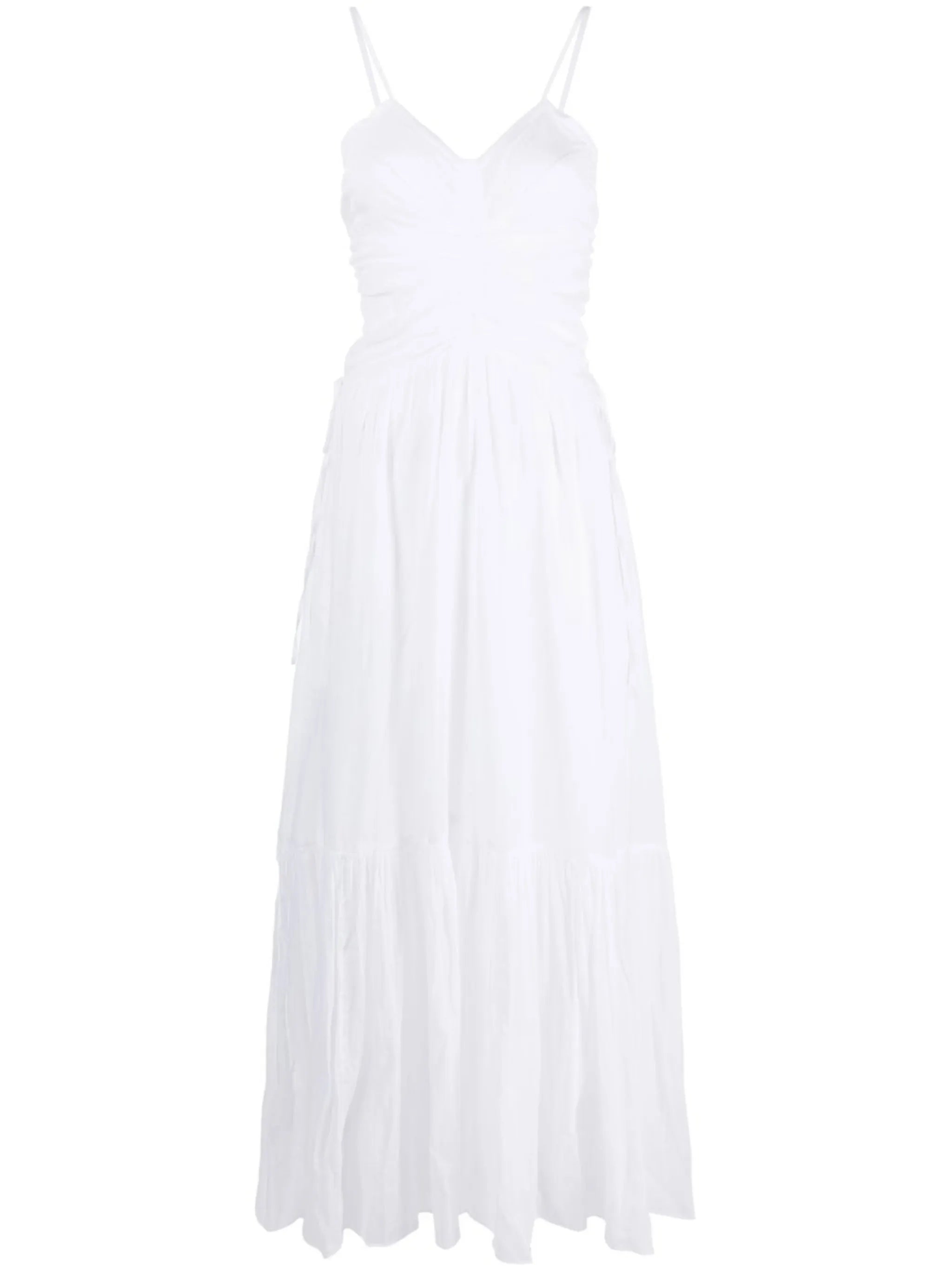 gathered-detail maxi dress