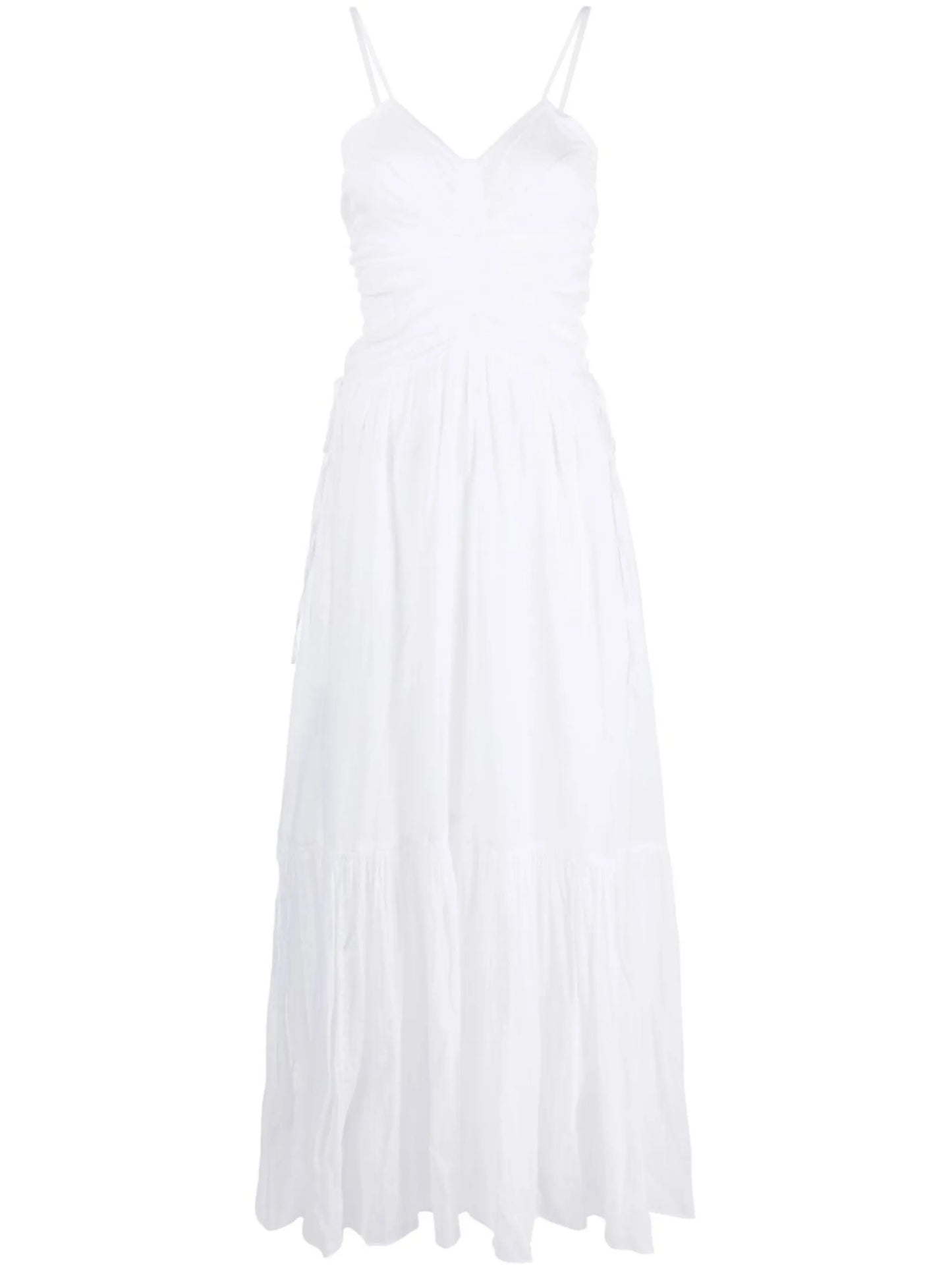 gathered-detail maxi dress