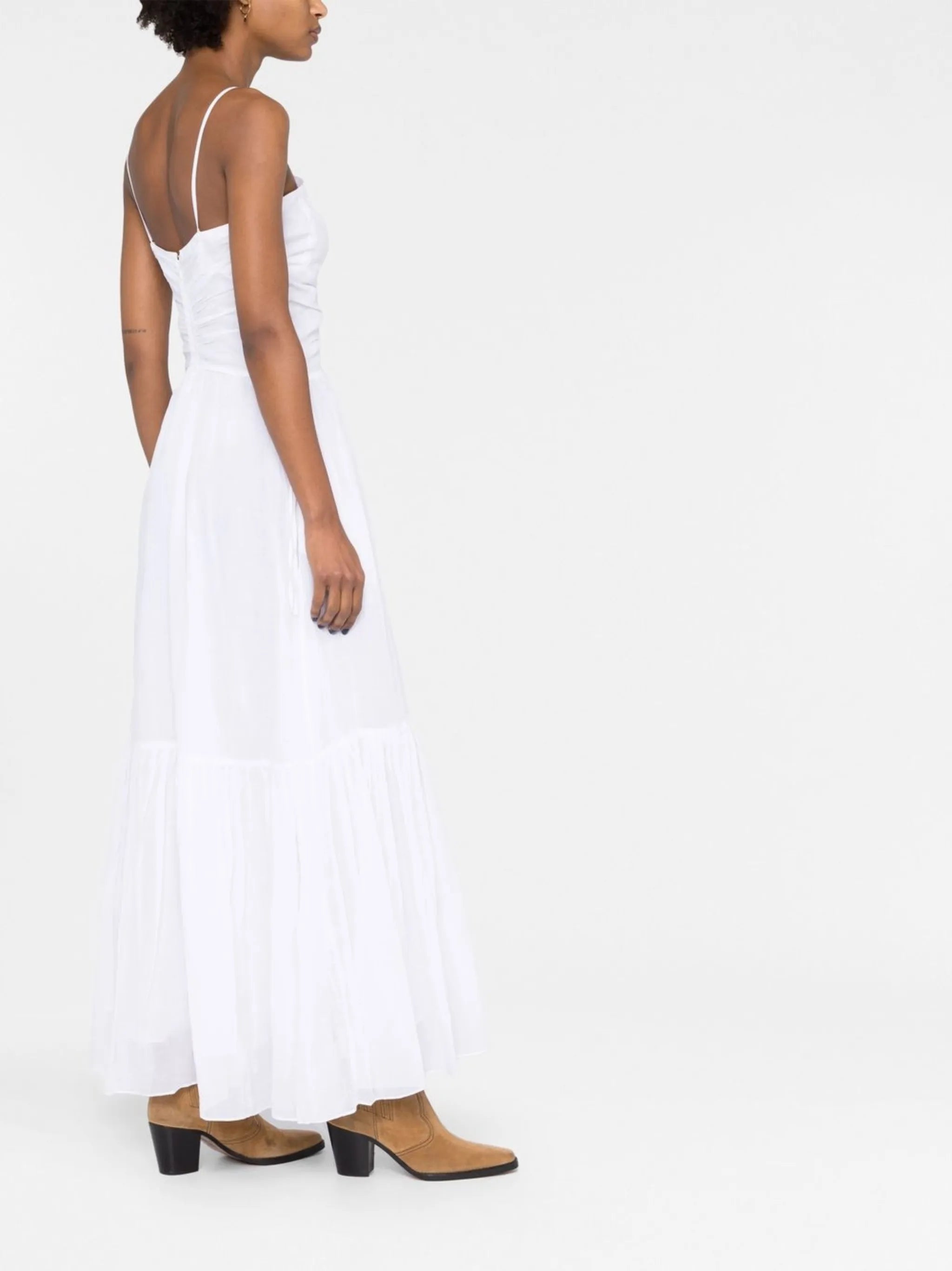 gathered-detail maxi dress
