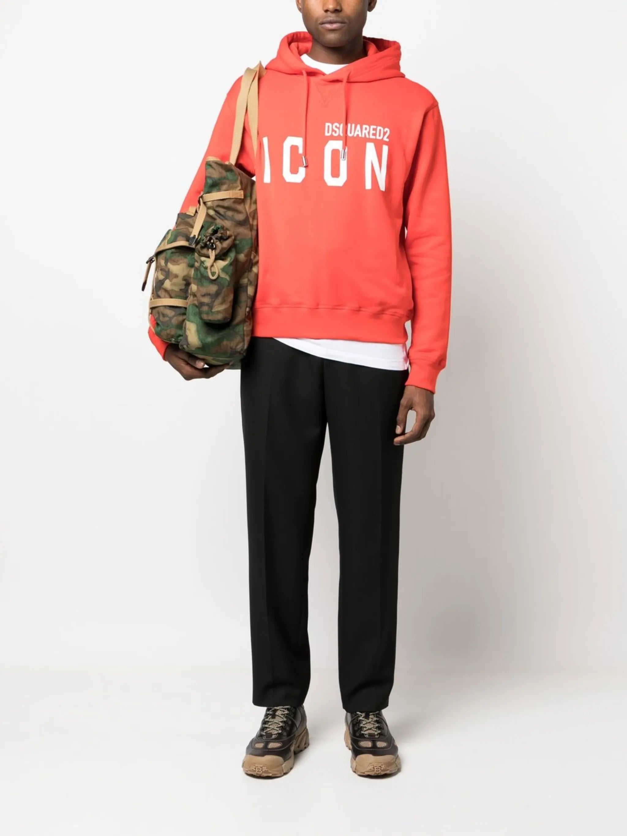 logo-print cotton hoodie