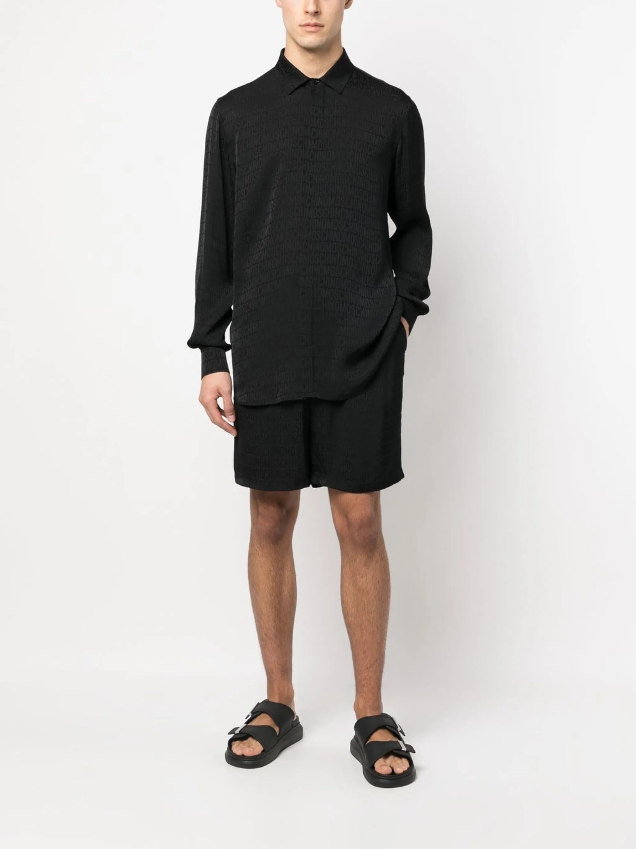 logo-print track shorts