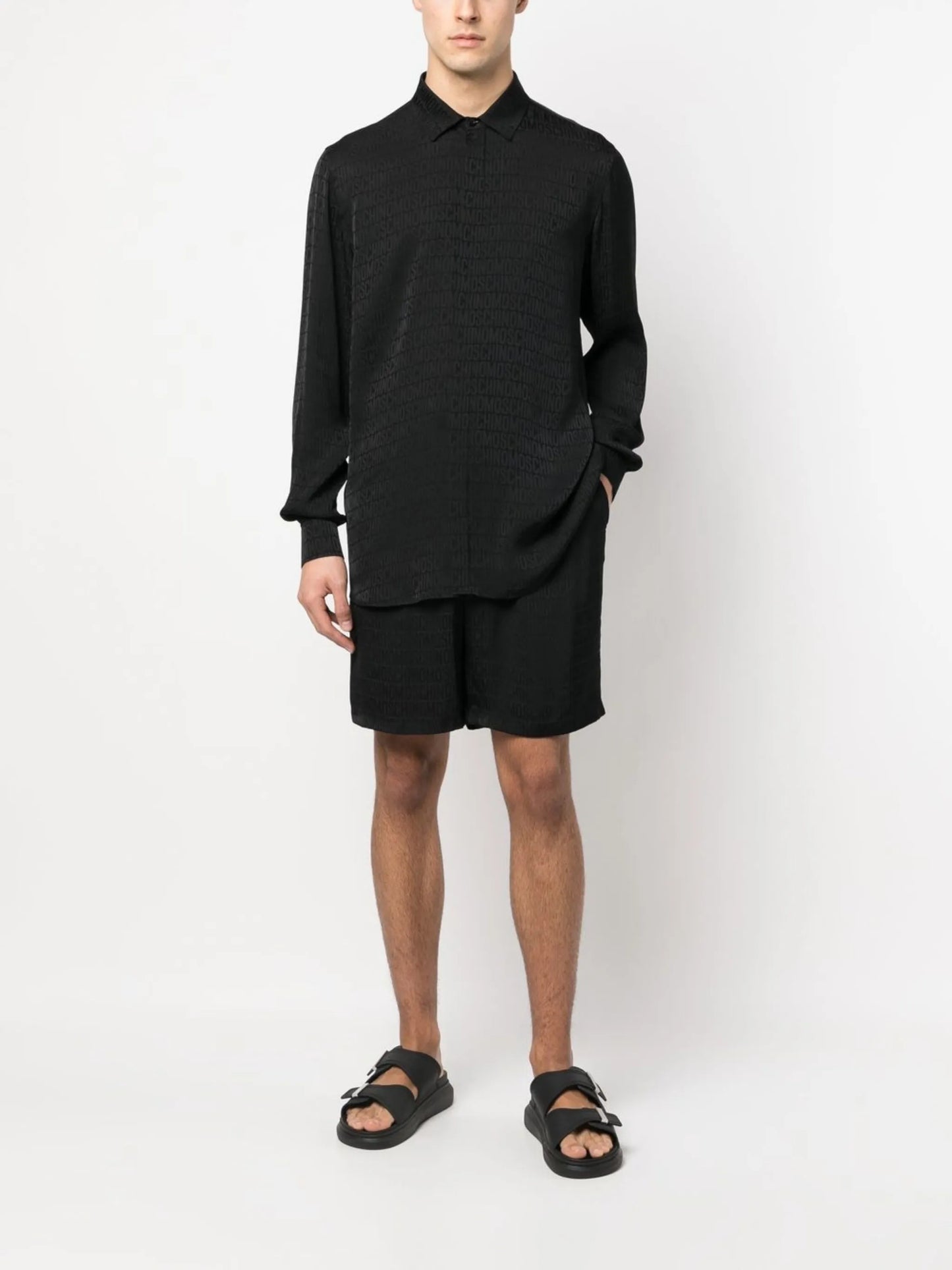 logo-print track shorts