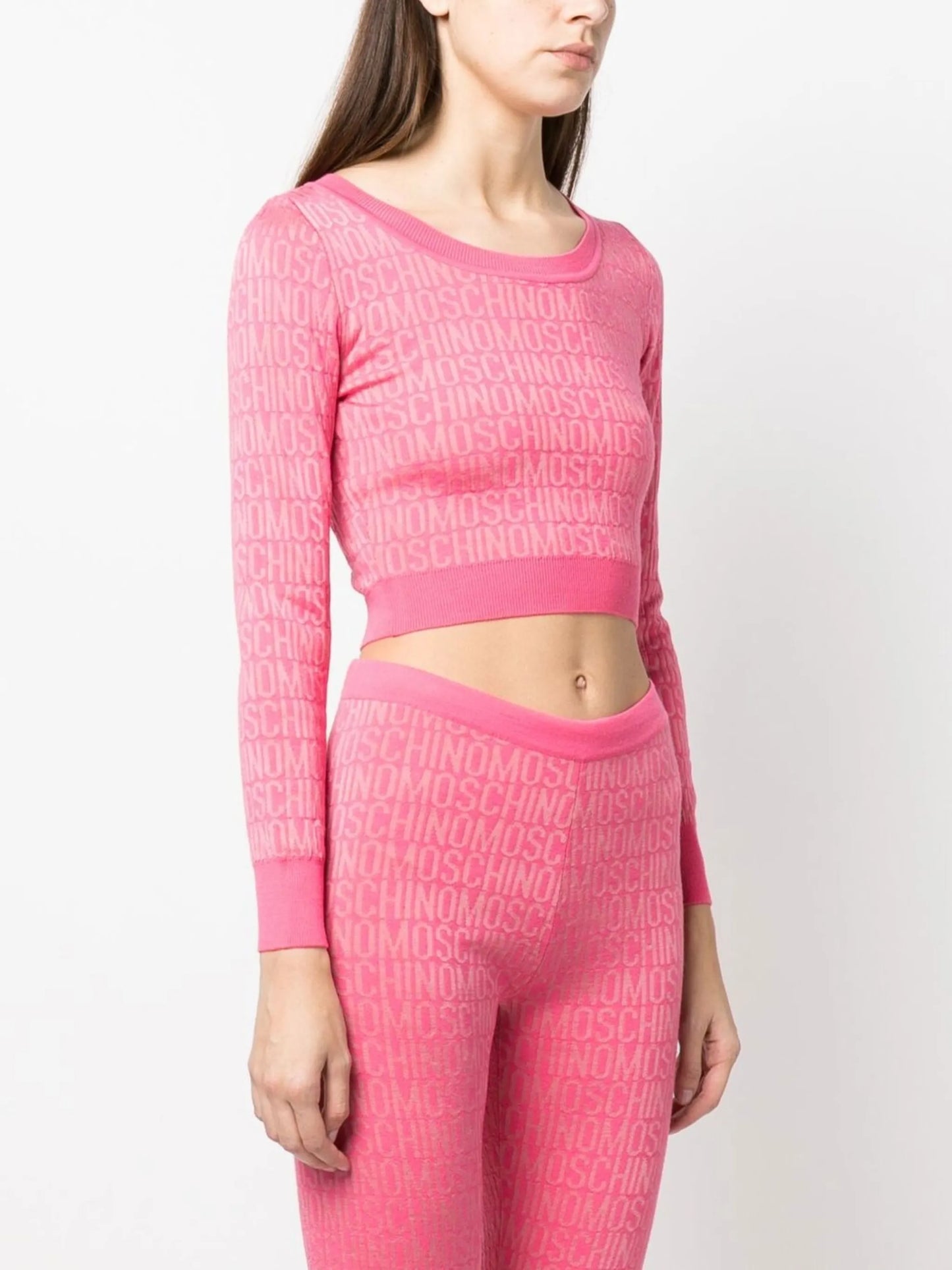 monogram-print cropped jumper
