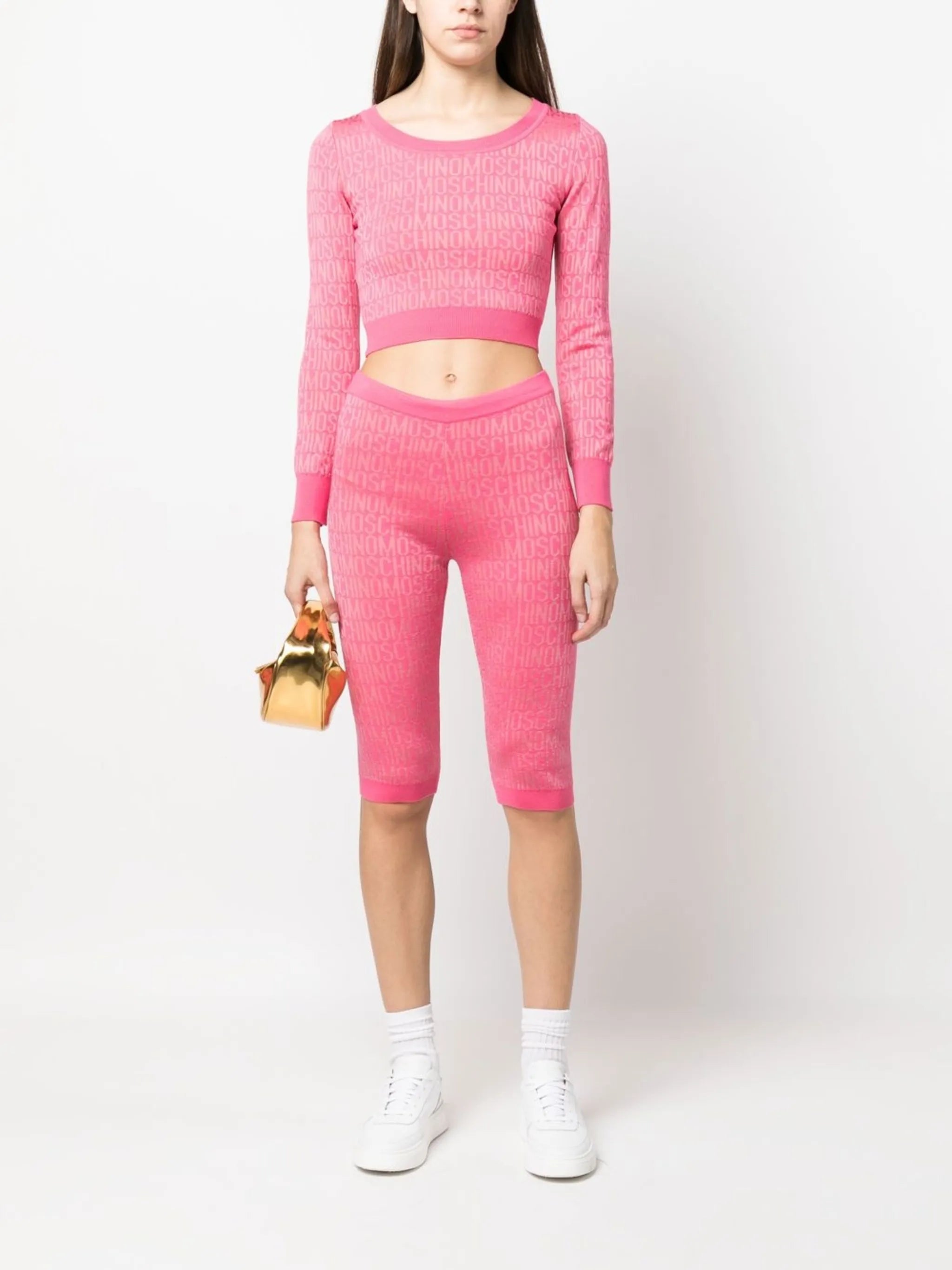 monogram-print cropped jumper