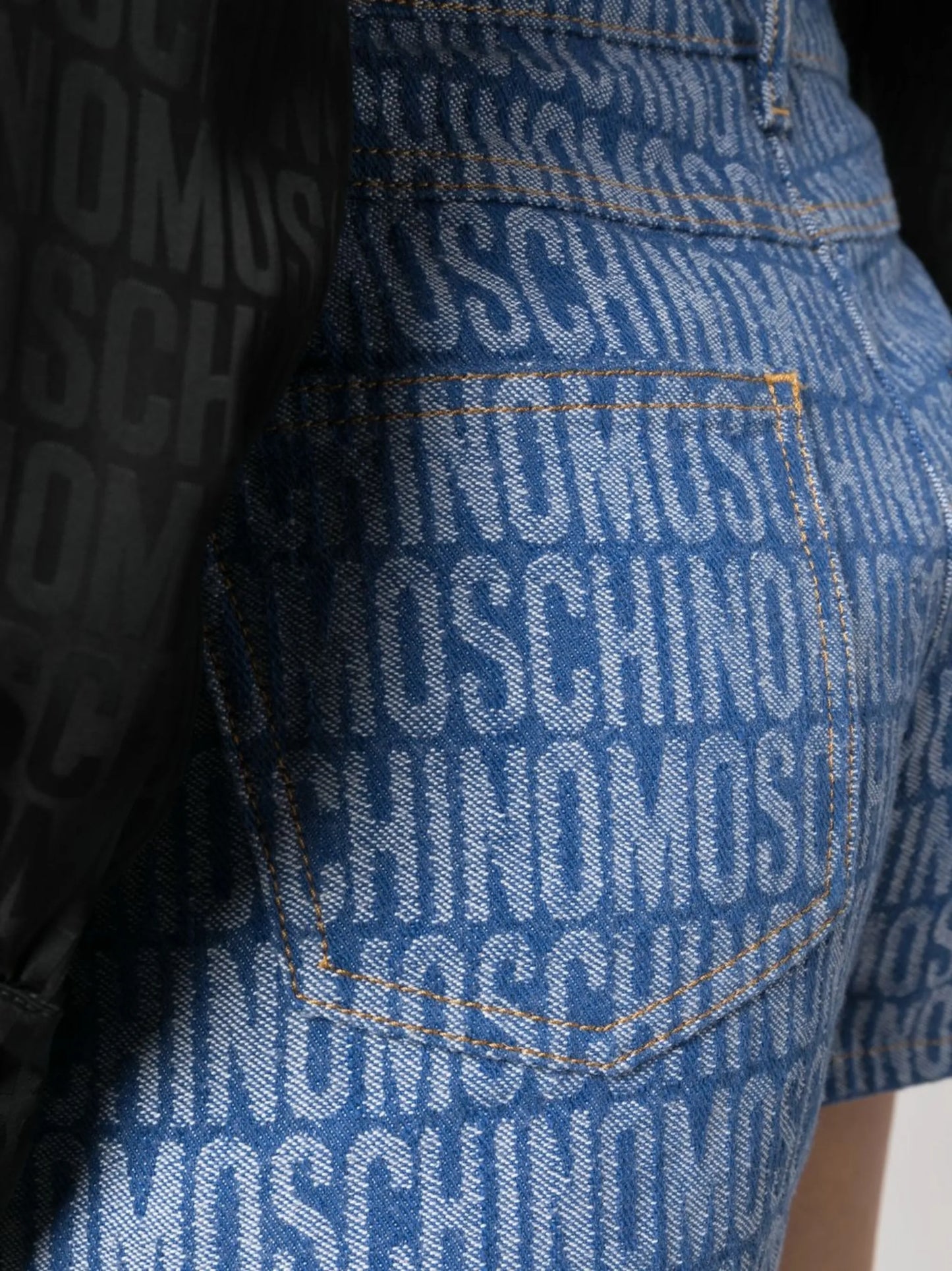 monogram-print denim shorts