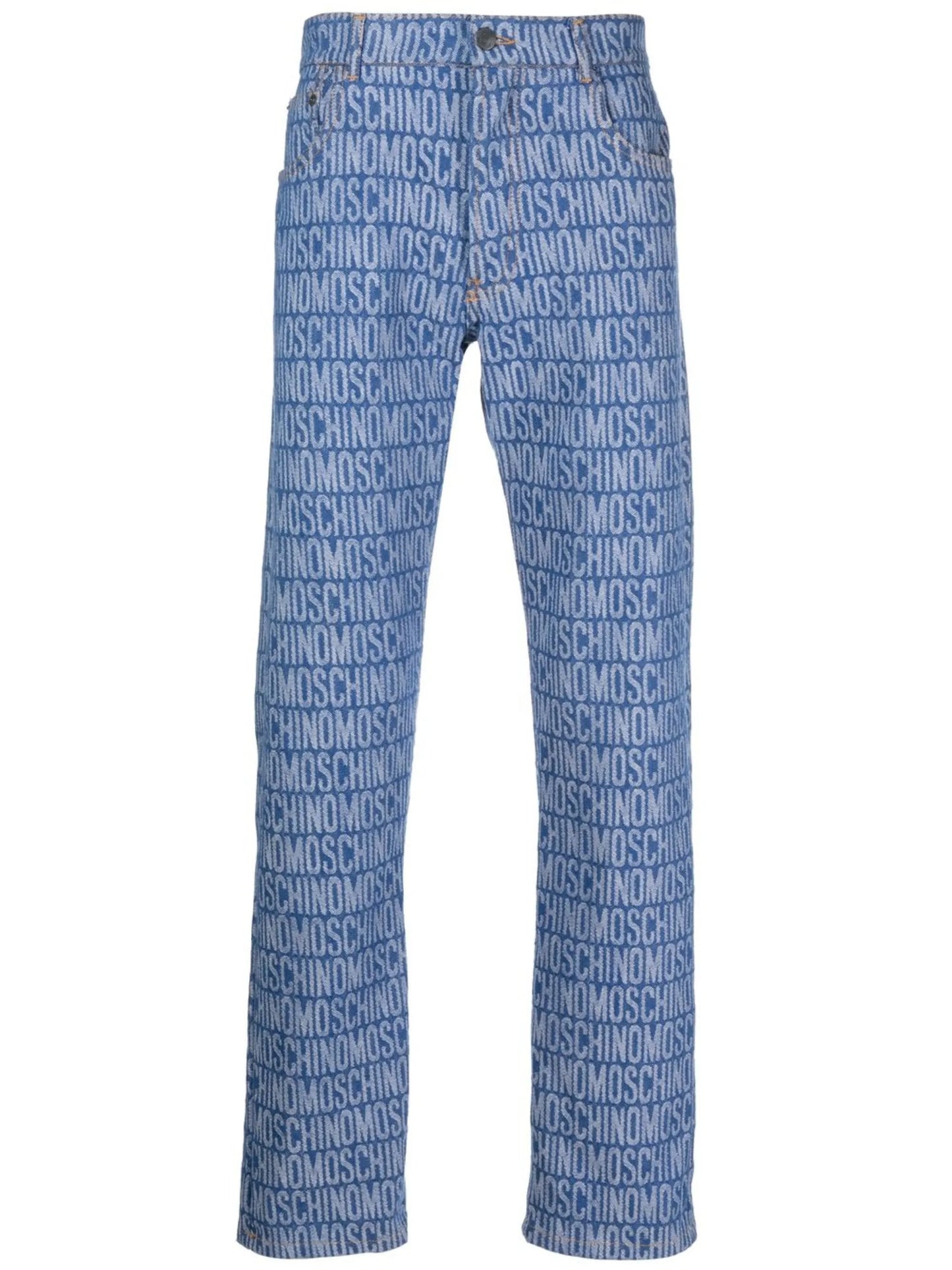 all-over logo print jeans