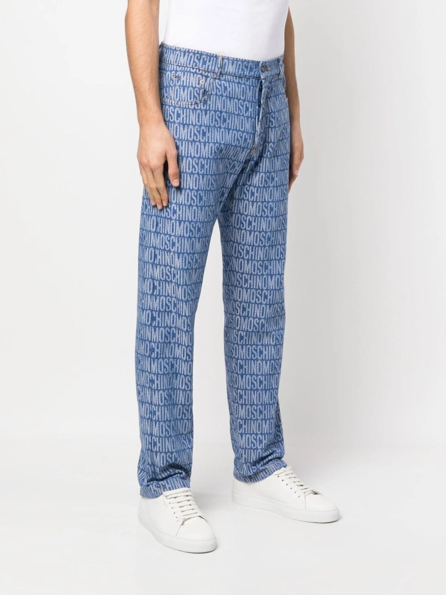 all-over logo print jeans
