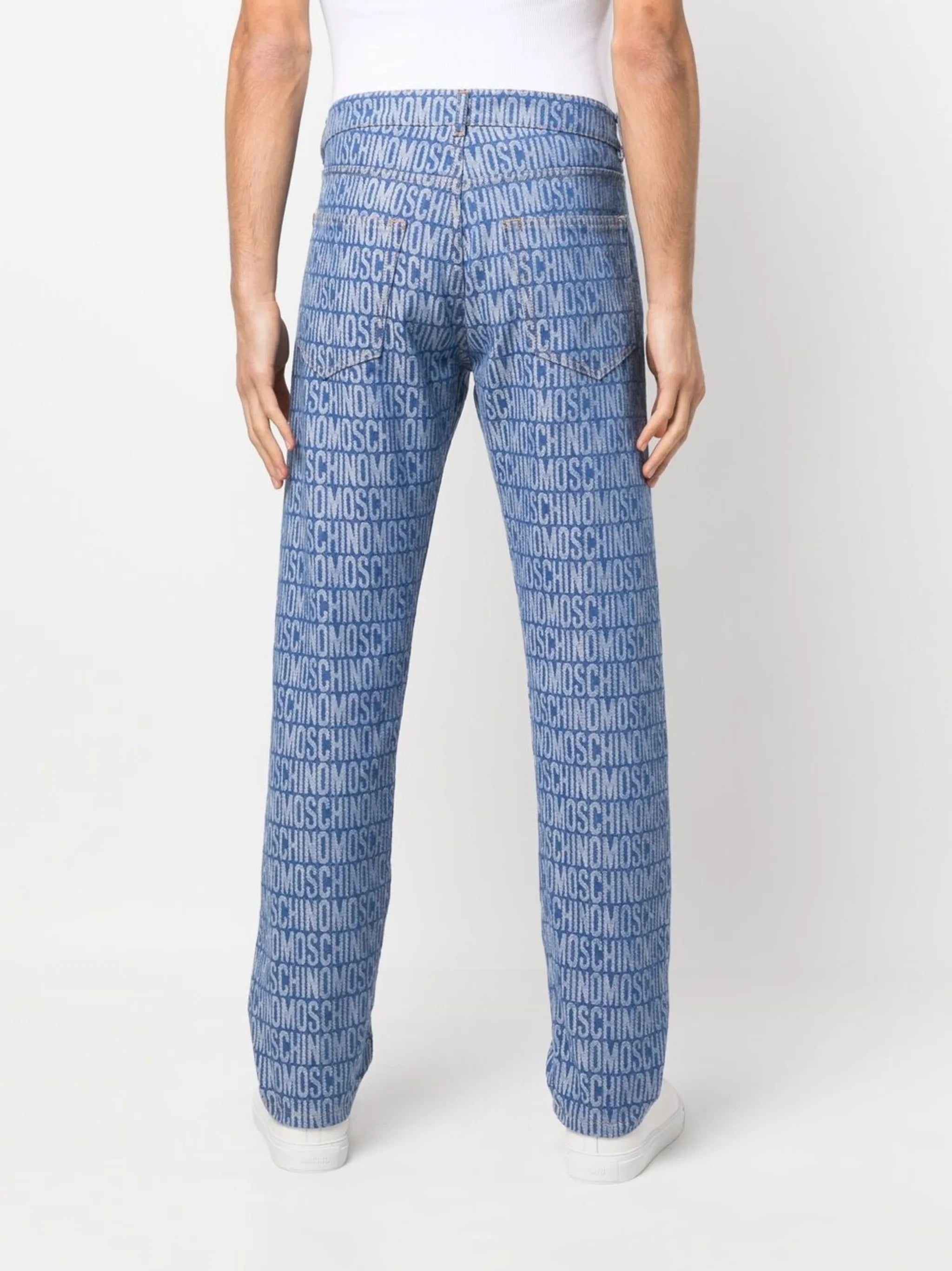 all-over logo print jeans